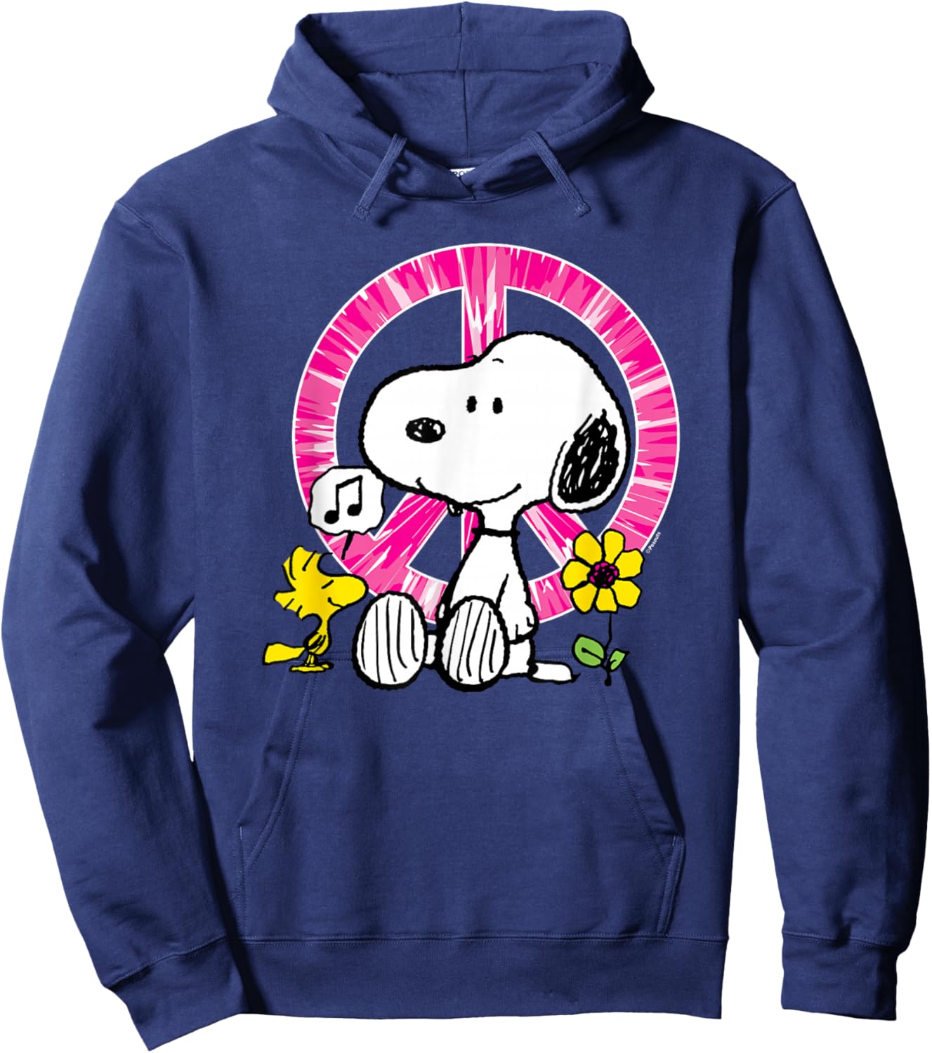 Peanuts Snoopy Woodstock Peace Shield , black Hoodie - Hoodie | Navy