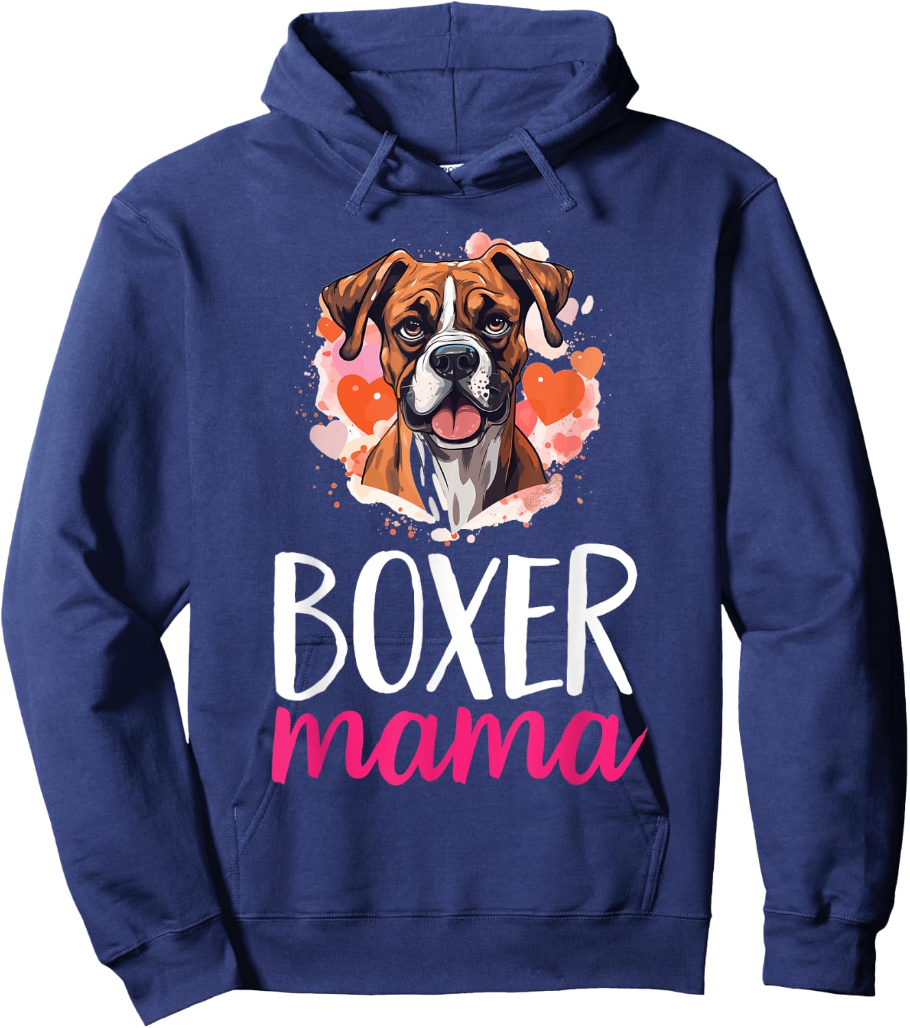 Boxer Dog Breed Pet - Boxer Mama Hoodie - Hoodie | Navy