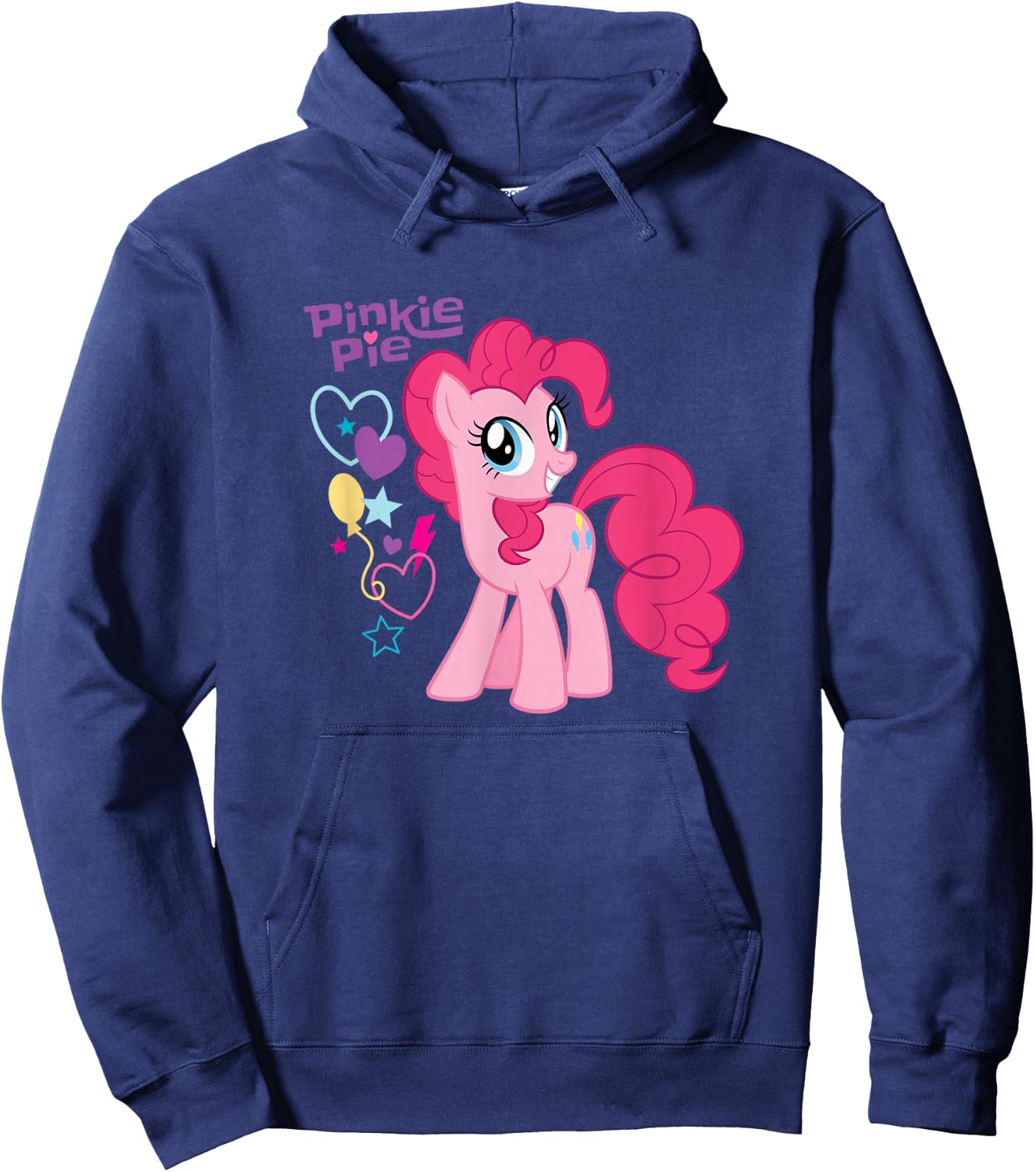 My Little Pony Pinkie Pie Hearts Stars Balloons Hoodie - Hoodie | Navy