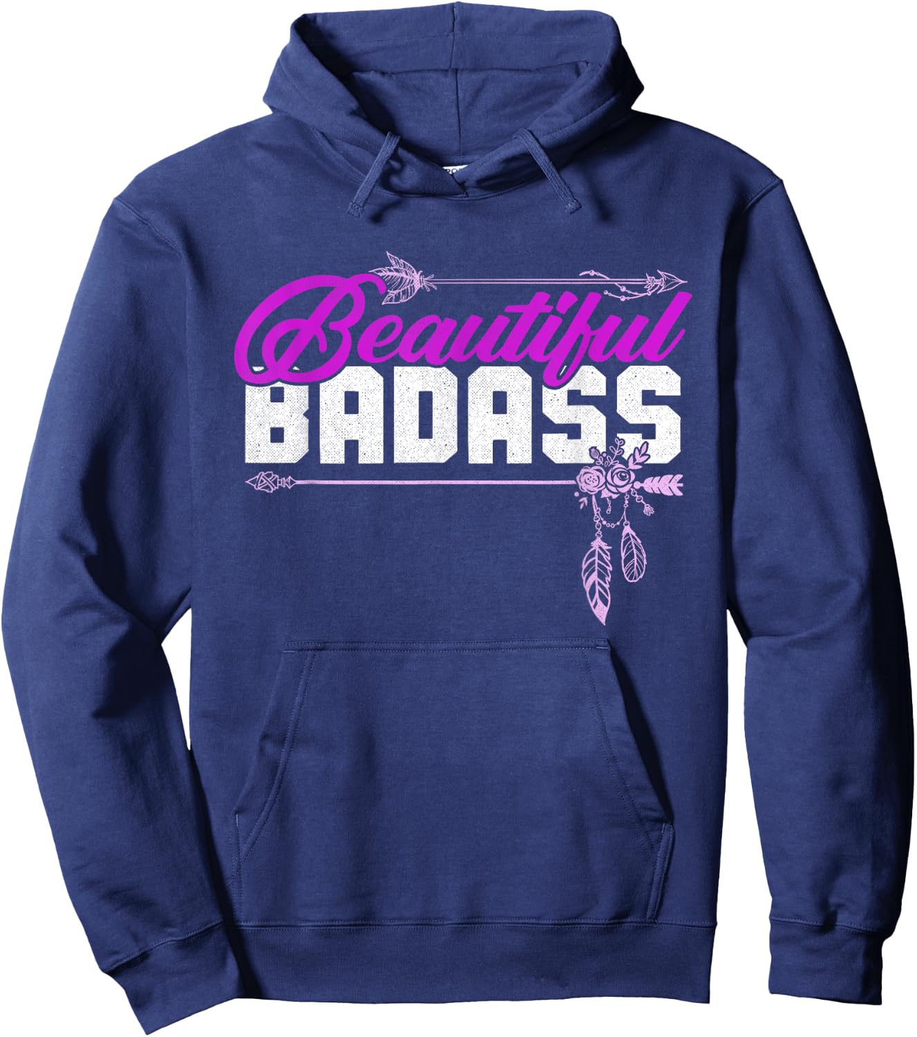 Beautiful Badass | Women Empowerment Pink Hoodie - Hoodie | Navy