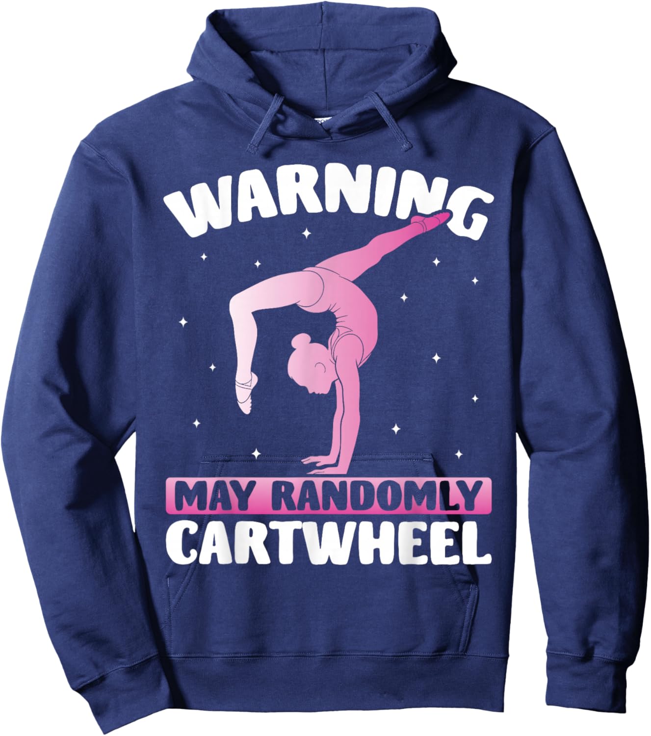 Warning May Randomly Cartwheel Gymnast Tumbling Hoodie - Hoodie | Navy