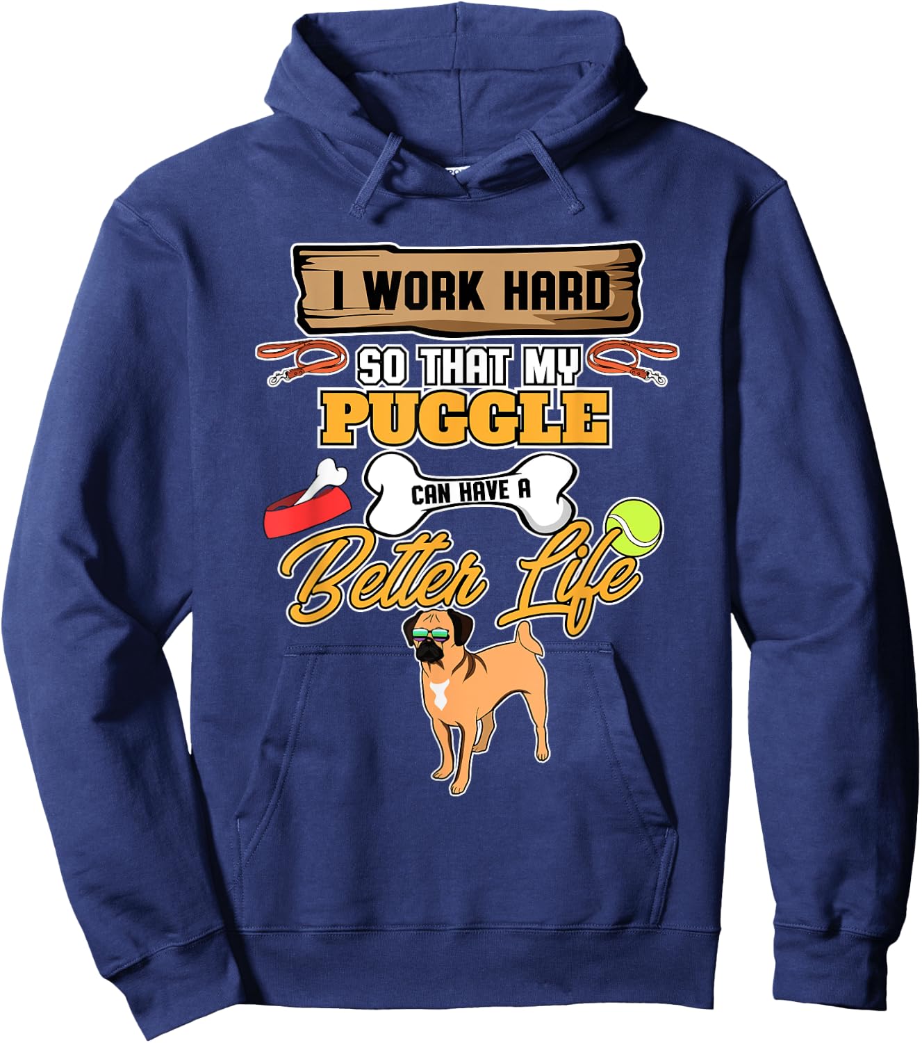 Puggle Lover I Dog Lover I Funny Puggle Hoodie - Hoodie | Navy