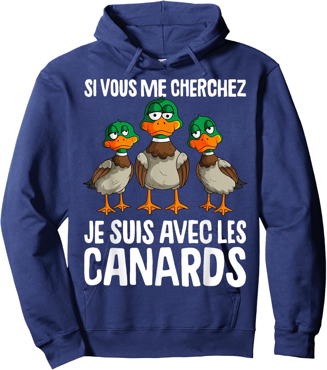 Duck Man Woman , Black Hoodie - Hoodie | Navy