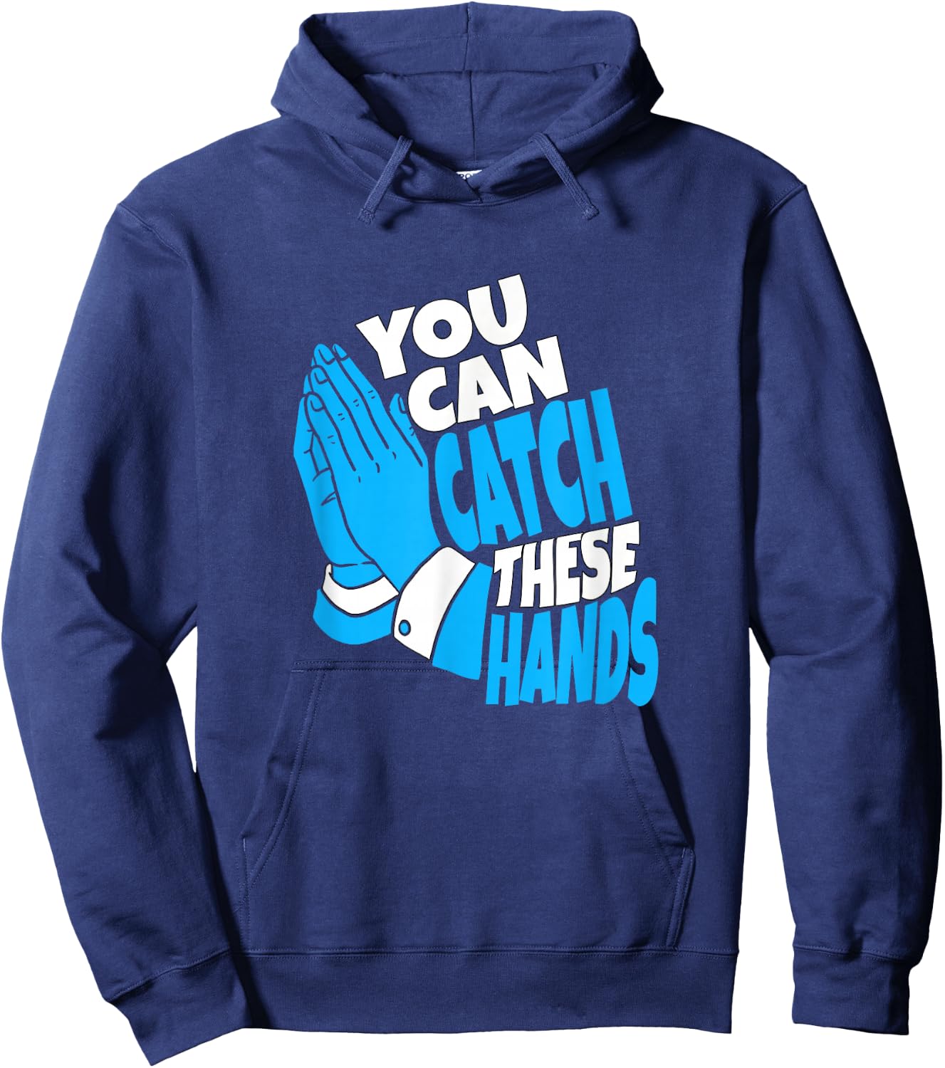 Blue Color Catch Hands Blue Graphic Hoodie - Hoodie | Navy