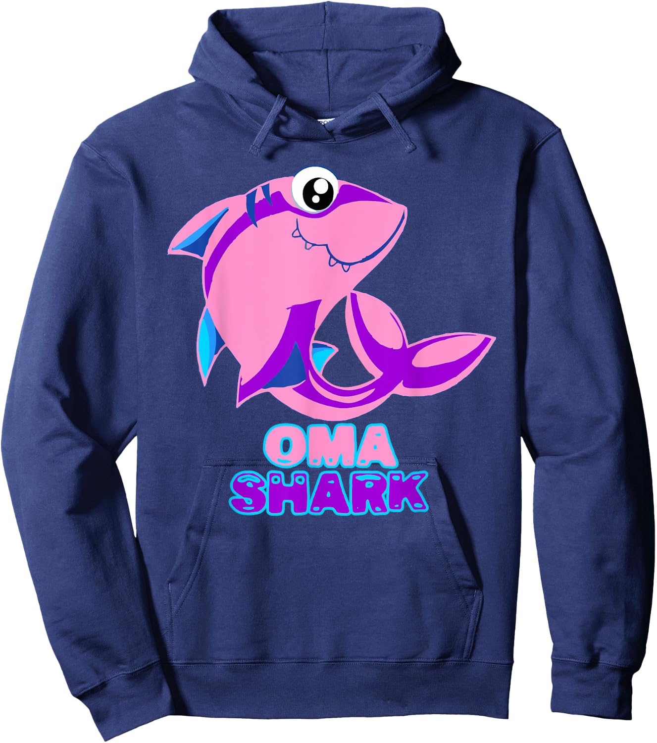 Oma Shark Funny Granny Shark Lover Gift Hoodie - Hoodie | Navy