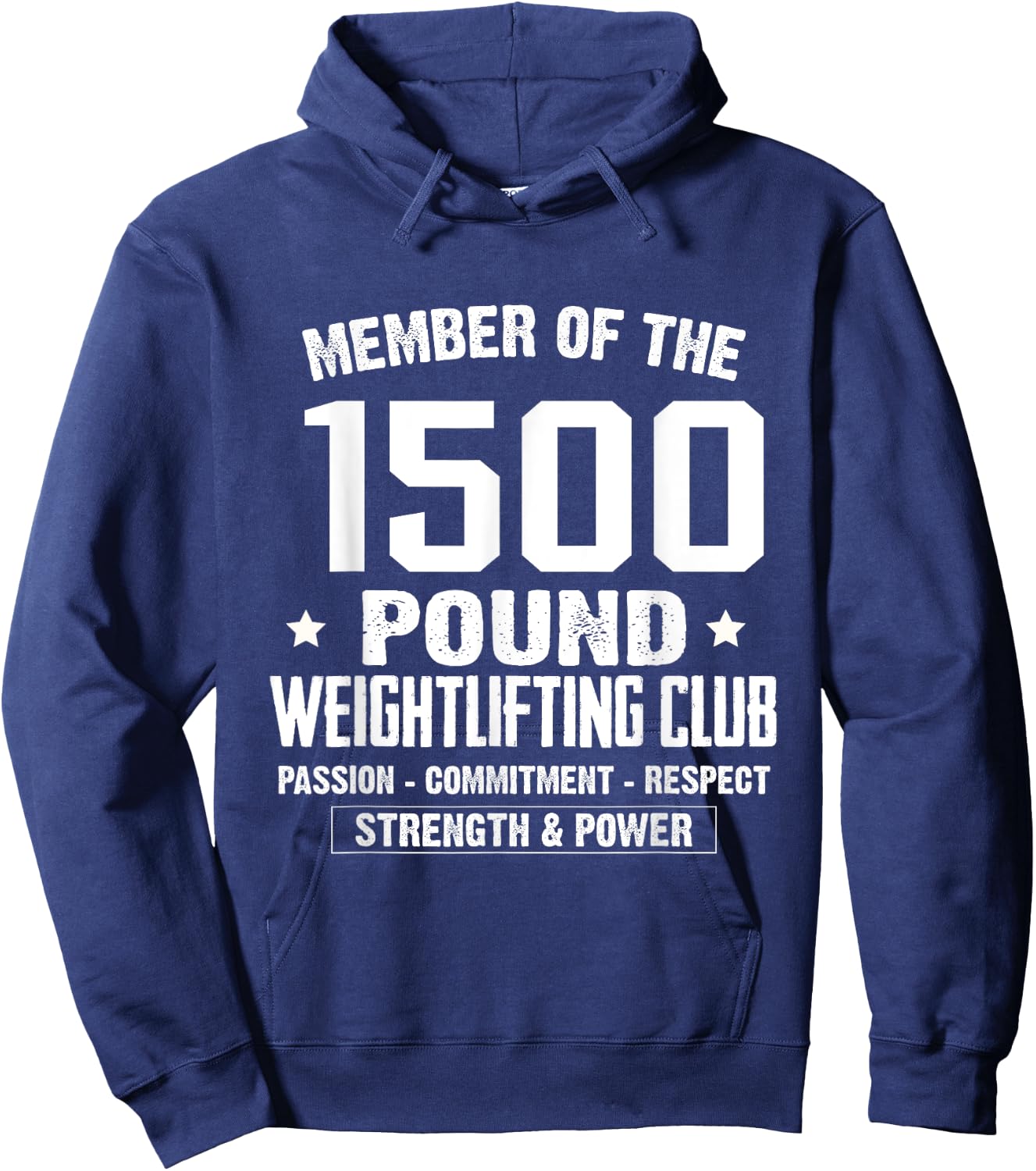 1500 Pound Club Shirt Strong Men and Women Gym Hoodie - Hoodie | Navy