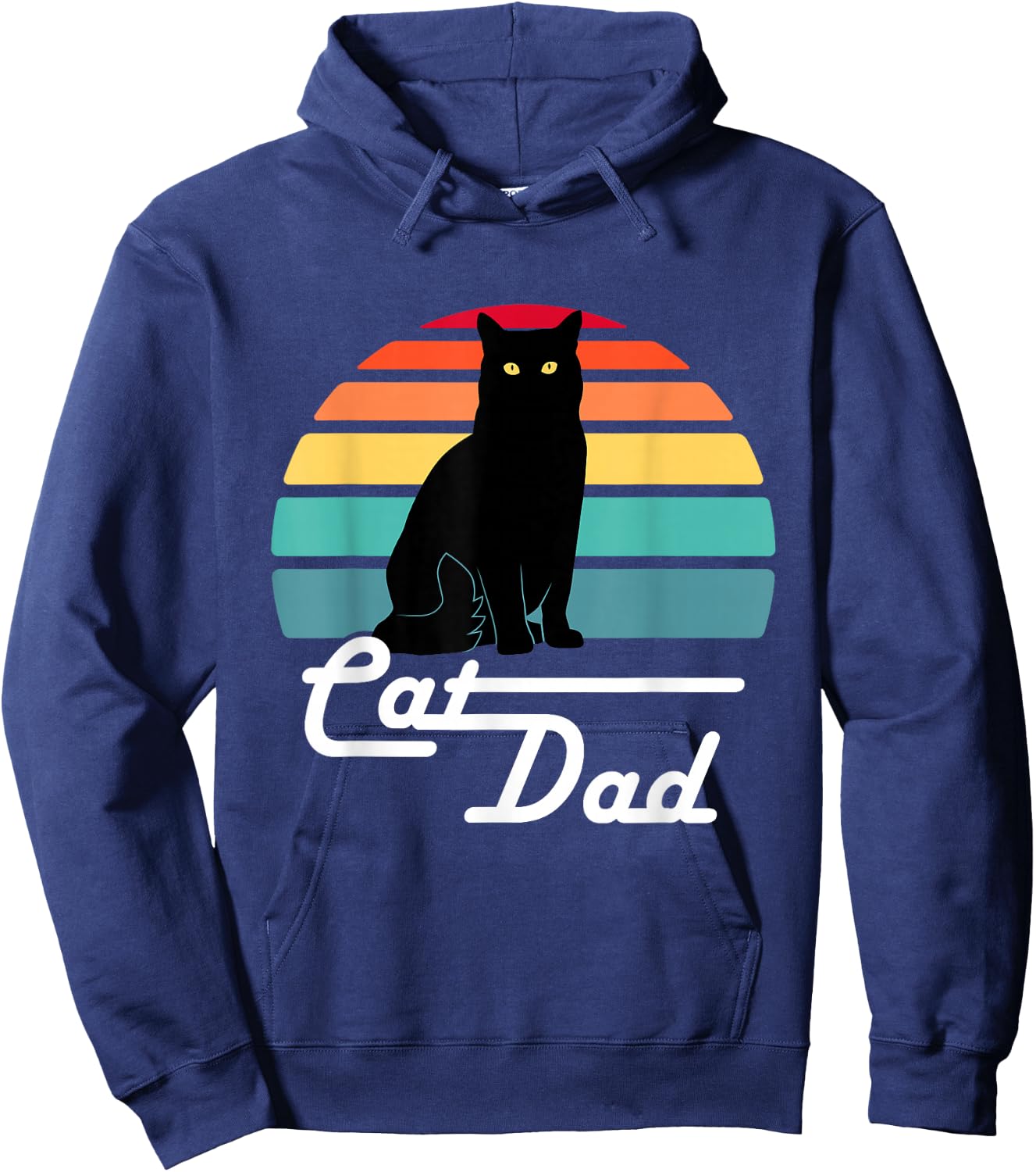 Cat Dad - Vintage Style Cat Lover Gift Hoodie - Hoodie | Navy