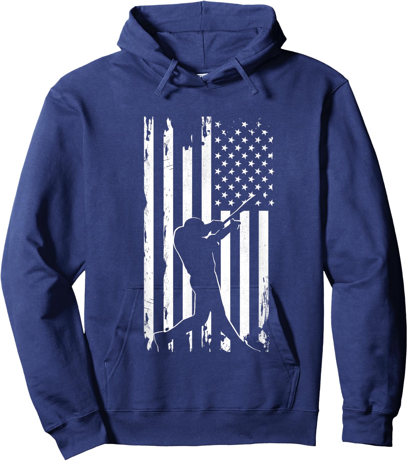 American Flag Baseball Apparel - Baseball Hoodie - Hoodie | Navy