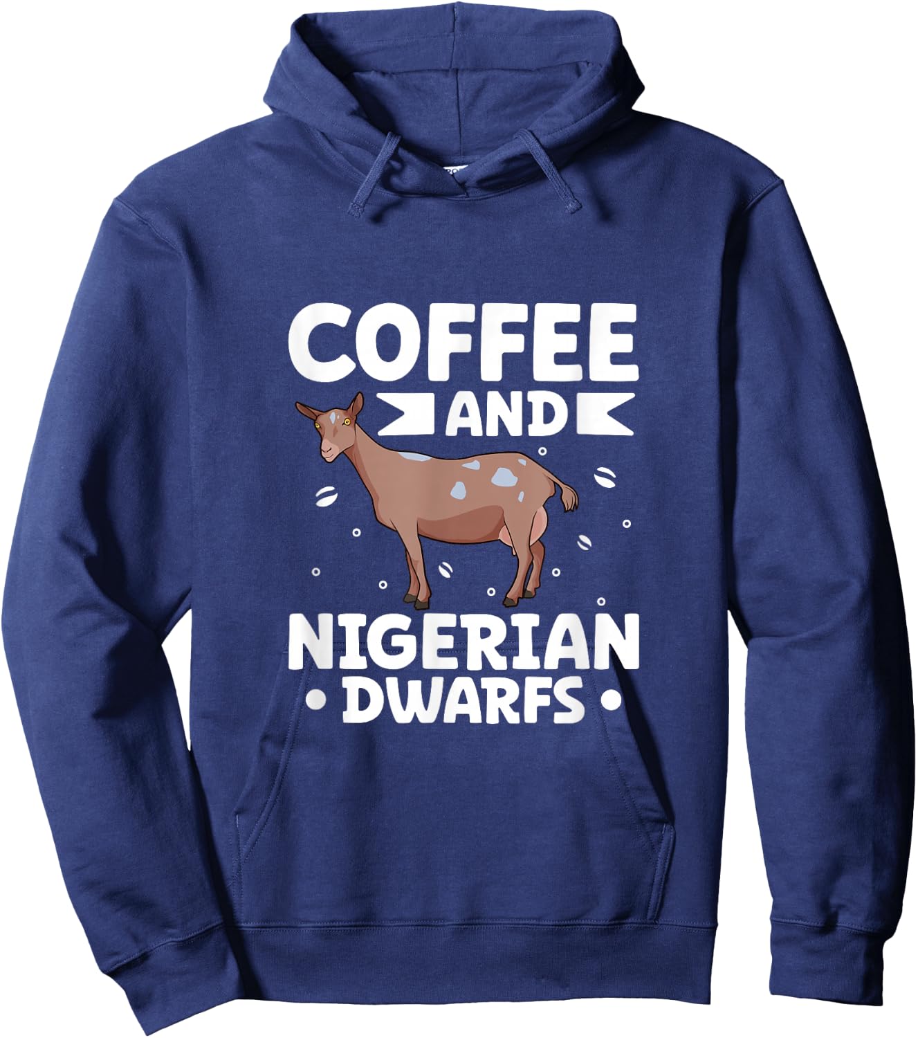 Coffee and Nigerian Dwarf goat Hoodie - Hoodie | Navy