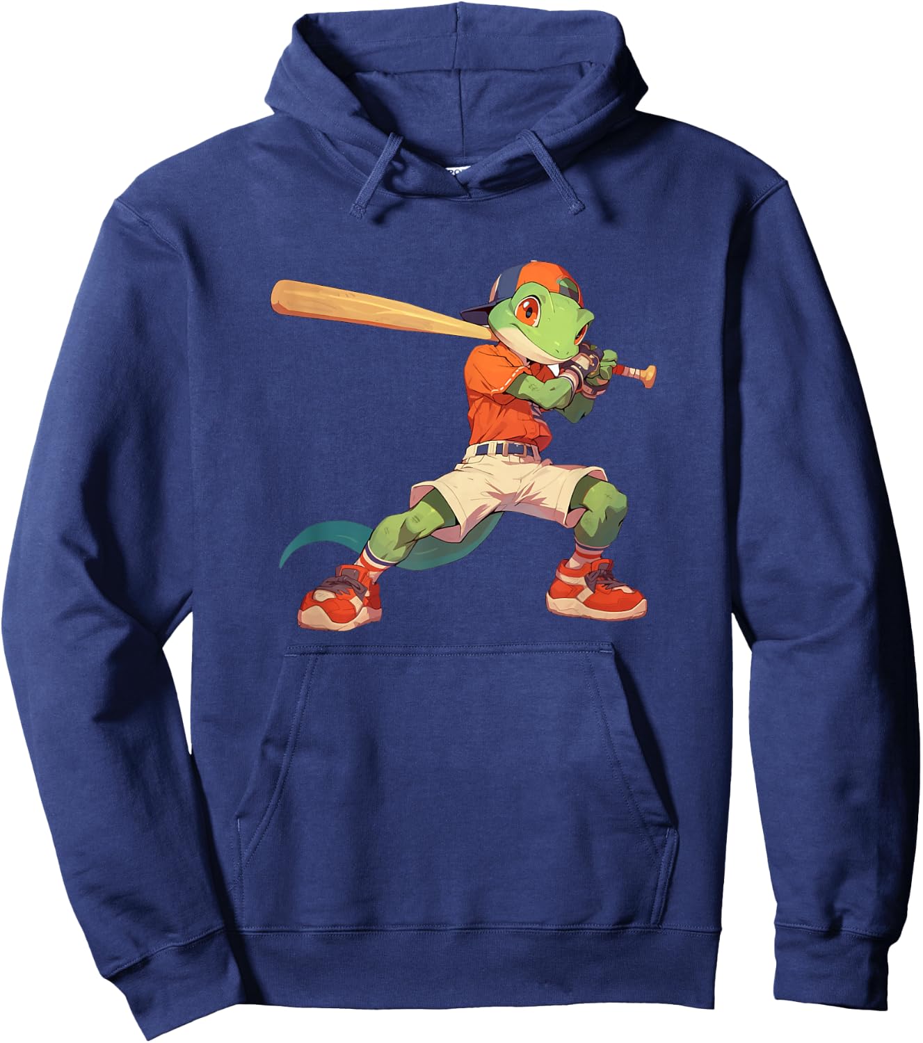 Gecko Baseball Player Lizards Hobby Sports Hoodie - Hoodie | Navy