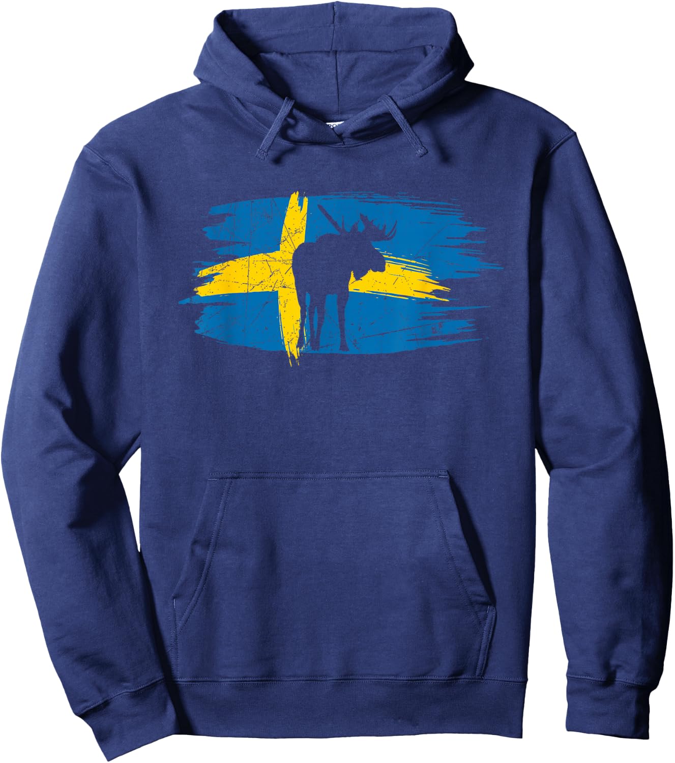 Sweden Flag Moose | Scandinavia | Proud Swedish Hoodie - Hoodie | Navy