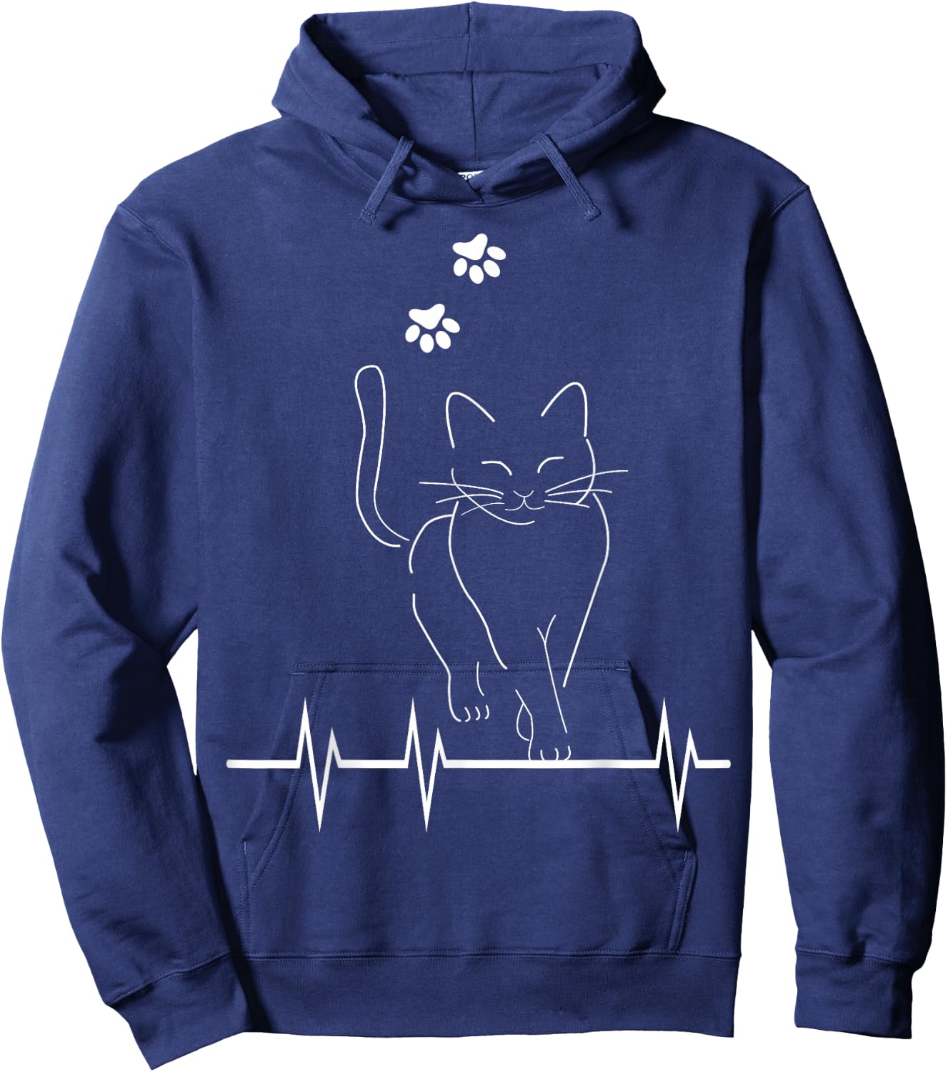 Cat Cat Heartbeat Kitten , black Hoodie - Hoodie | Navy