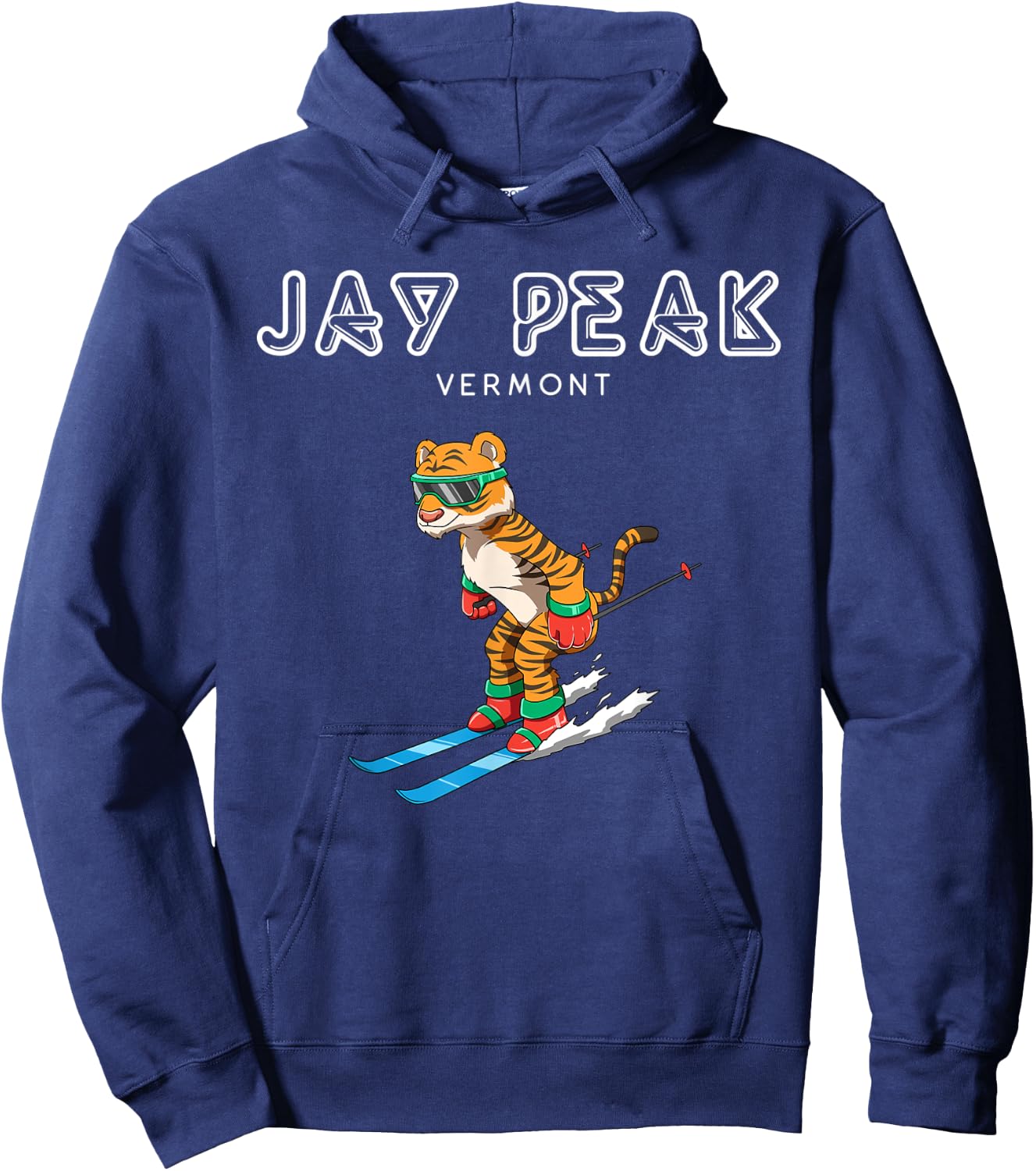 Jay Peak Vermont - Funny Ski Tiger Hoodie - Hoodie | Navy
