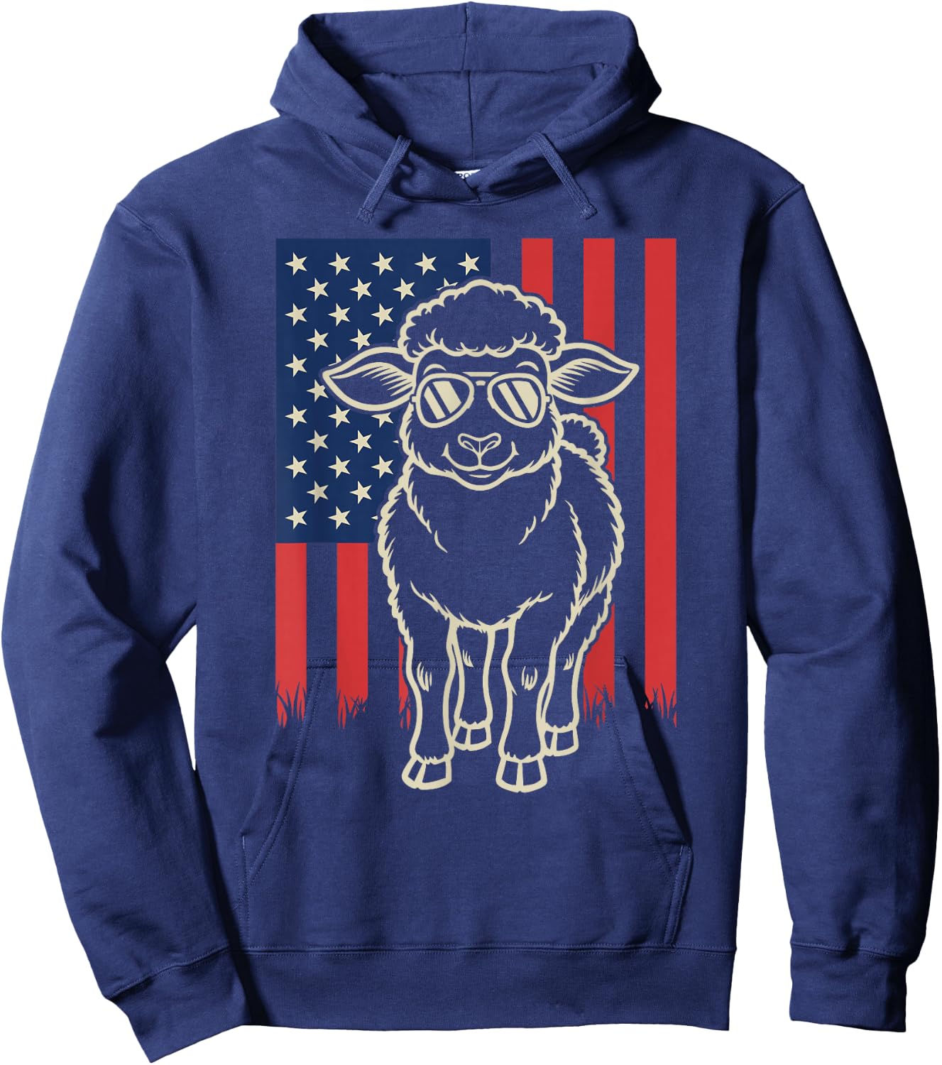 Sheep Lover Farmer Farm Animal 4th of July Hoodie - Hoodie | Navy