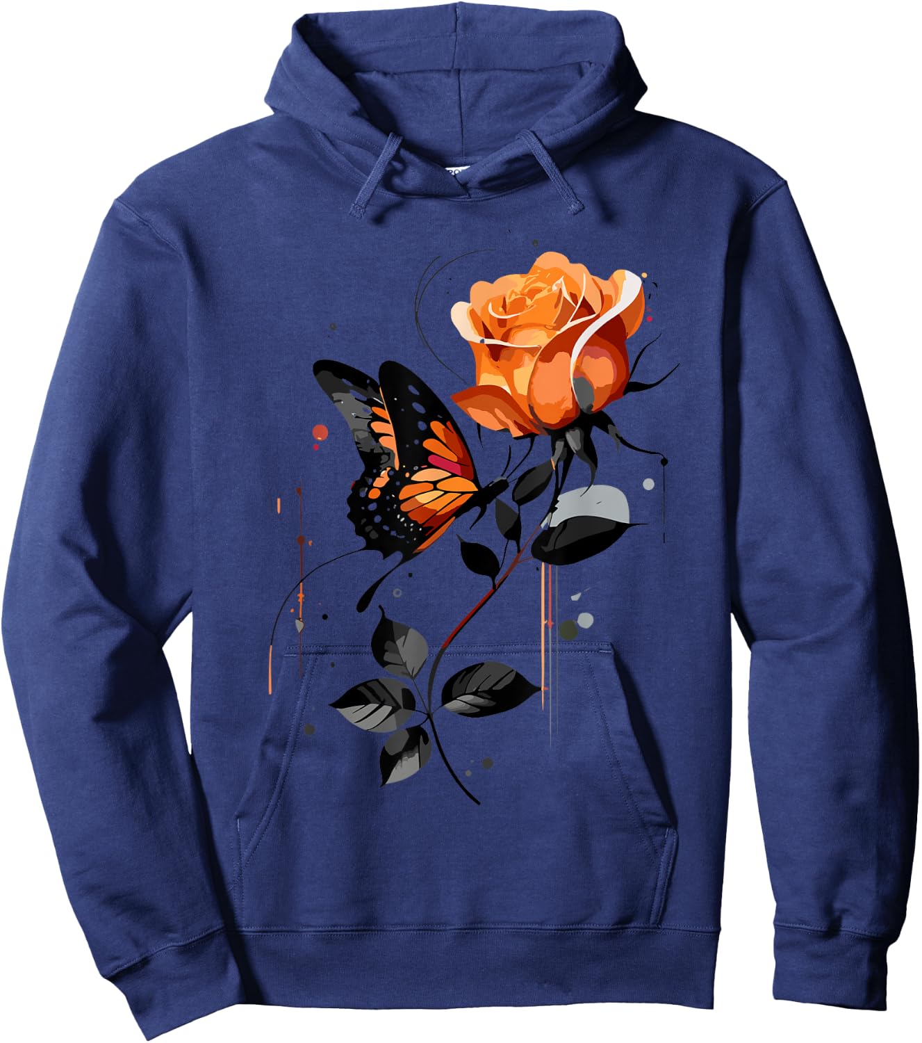 Blumen und Schmetterlinge Damen Outfit , gray Hoodie - Hoodie | Navy