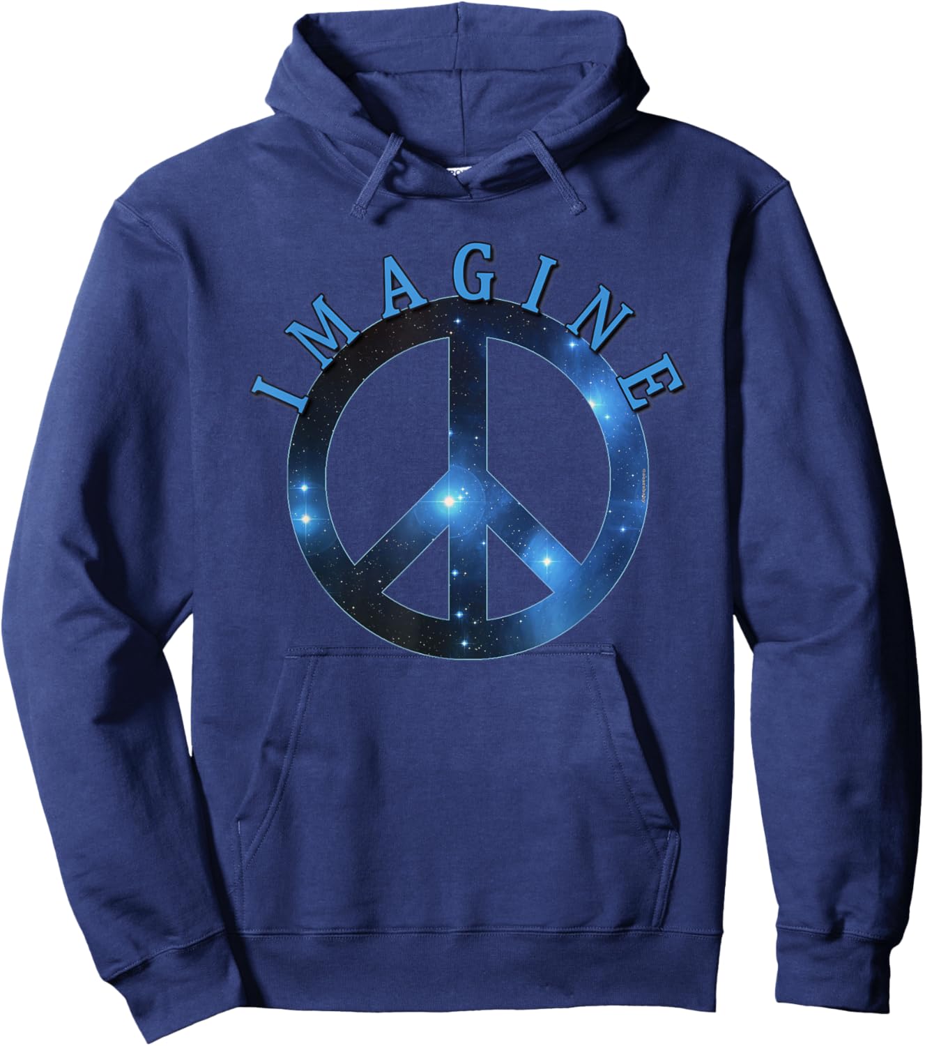 Peace Symbol IMAGINE Starry Hoodie - Hoodie | Navy