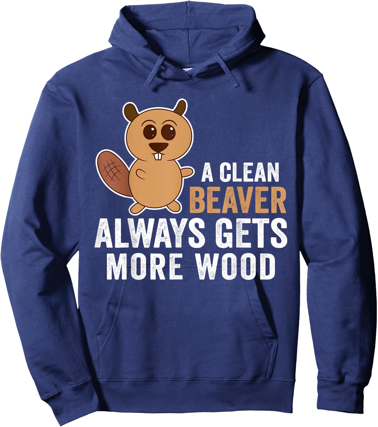 Funny Adult Clean Beaver Men Hoodie - Hoodie | Navy
