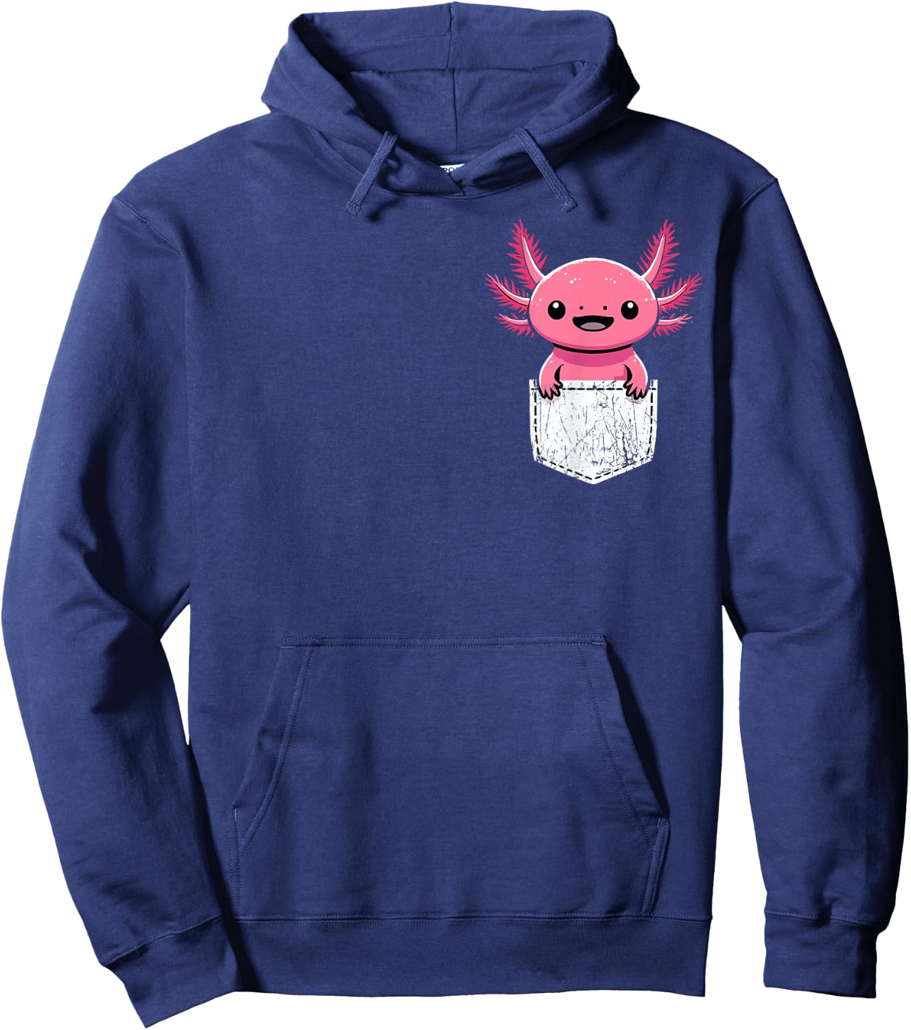Axolotl Cute Kawaii Pocket Axolotl Hoodie - Hoodie | Navy