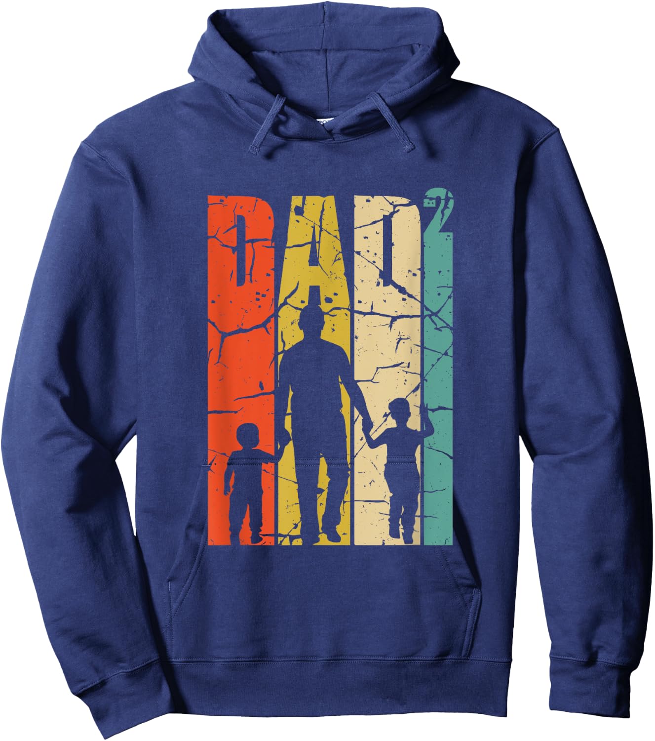 Dad 2 Son Dad Top 2 Double Dad Twins Dad Hoodie - Hoodie | Navy