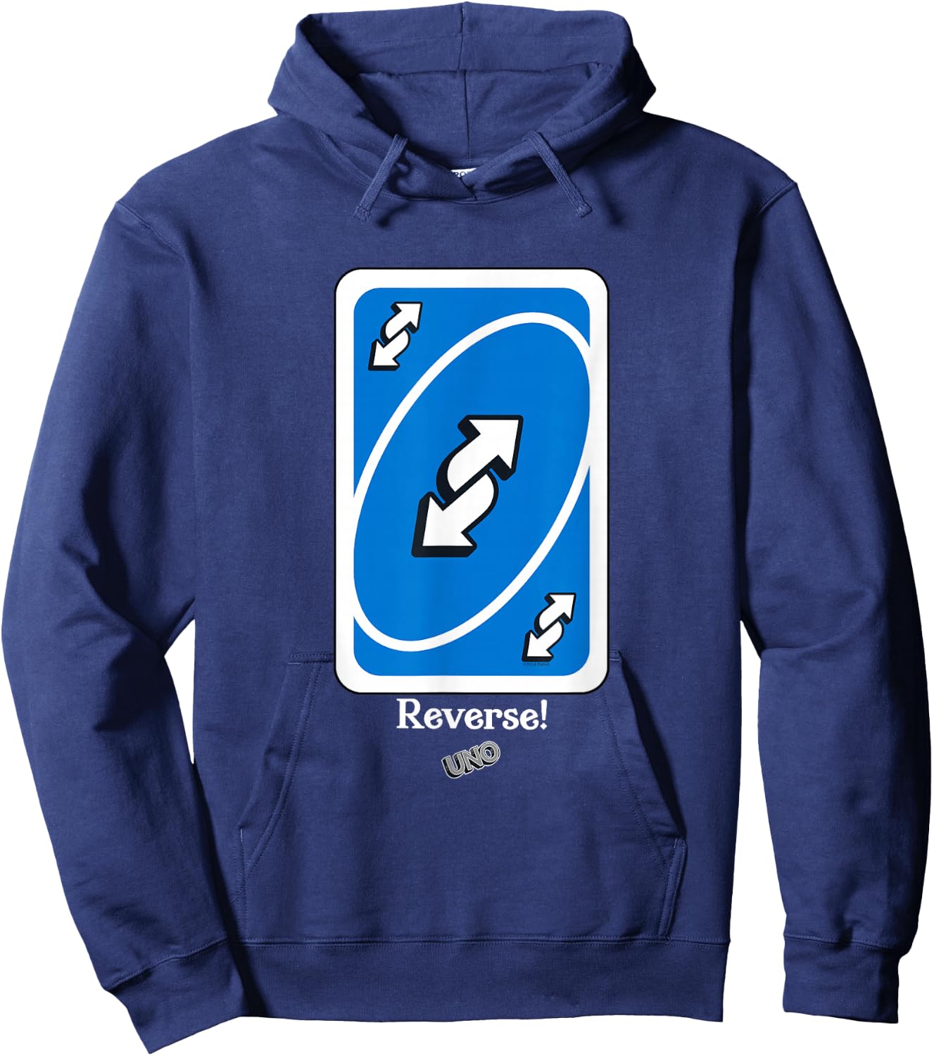 Uno Inverted Card Blue Hoodie - Hoodie | Navy