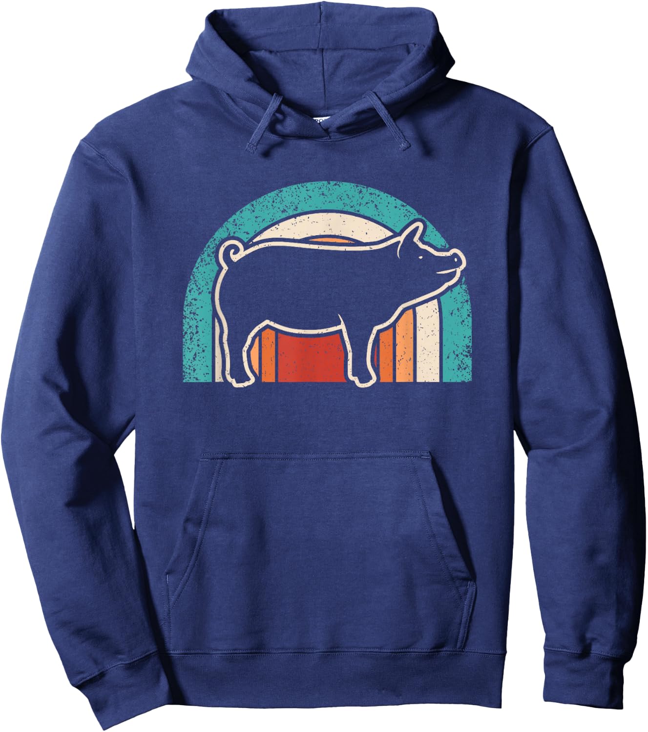 Retro Pig Lover Farmer Farming Men Women Kids Hoodie - Hoodie | Navy