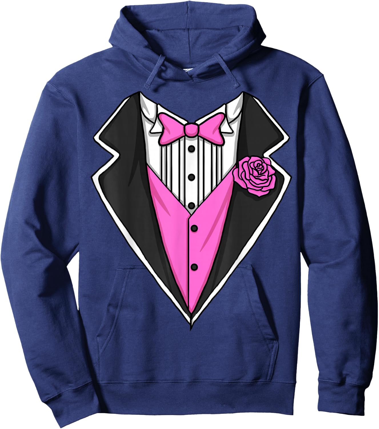 Tuxedo Costume Lazy Halloween Pink Boys Tuxedo Hoodie - Hoodie | Navy