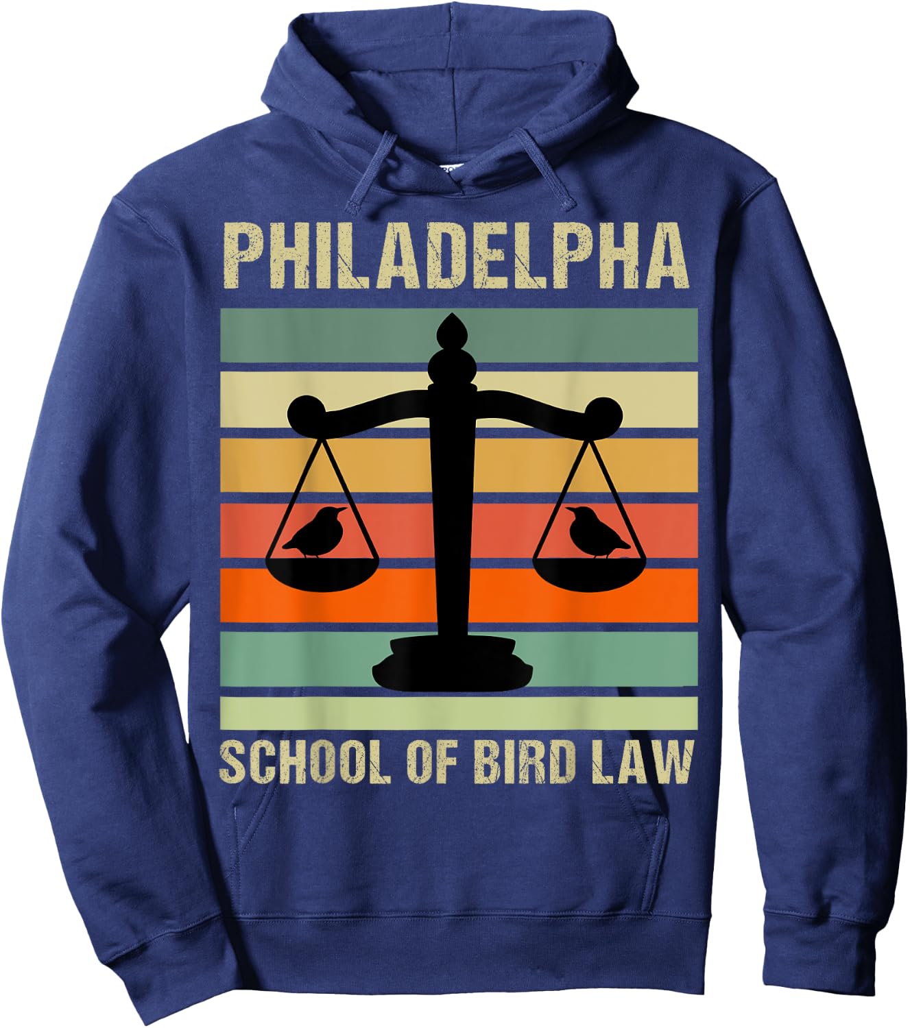 Philadelpha School Of Bird Law Retro Vintage Hoodie - Hoodie | Navy