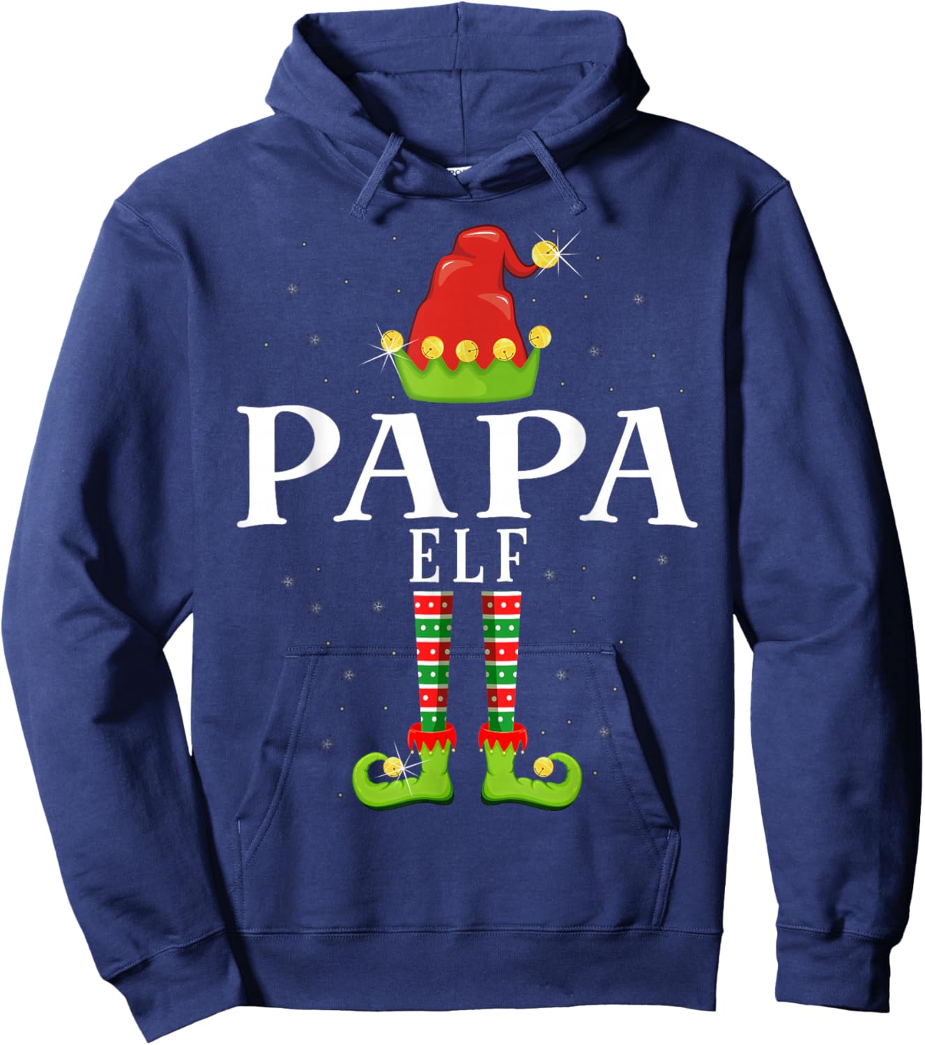 Papa Elf Christmas Matching Xmas Pajama Hoodie - Hoodie | Navy