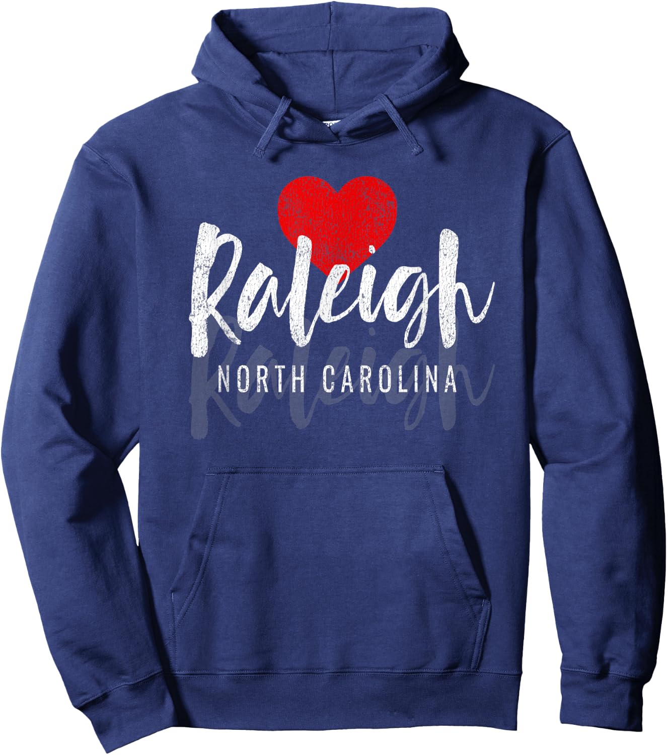 Raleigh NC Souvenir - Love - Heart Gift T Shirt Hoodie - Hoodie | Navy