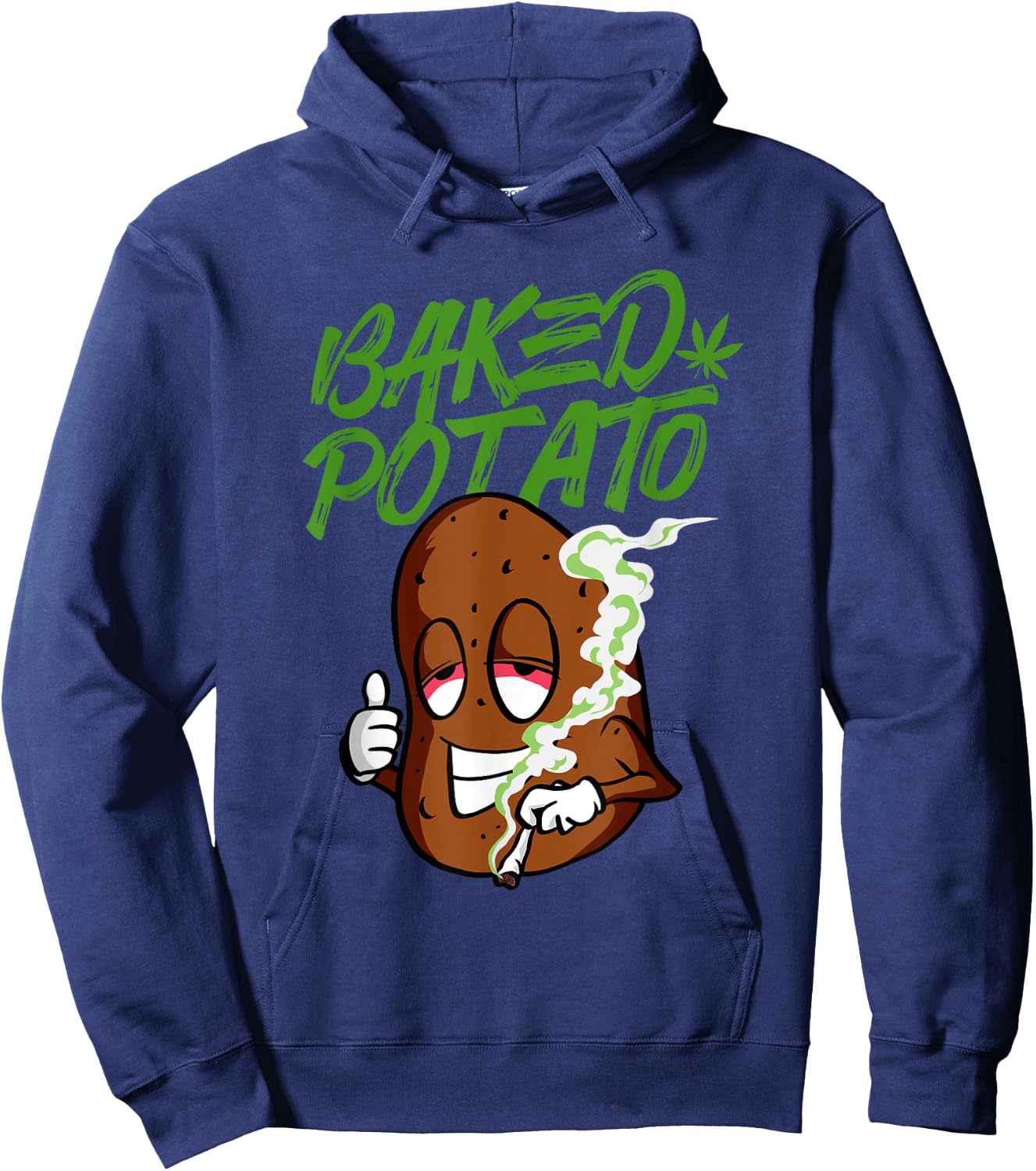 Funny Stoner Baked Potato Marijuana Hoodie - Hoodie | Navy