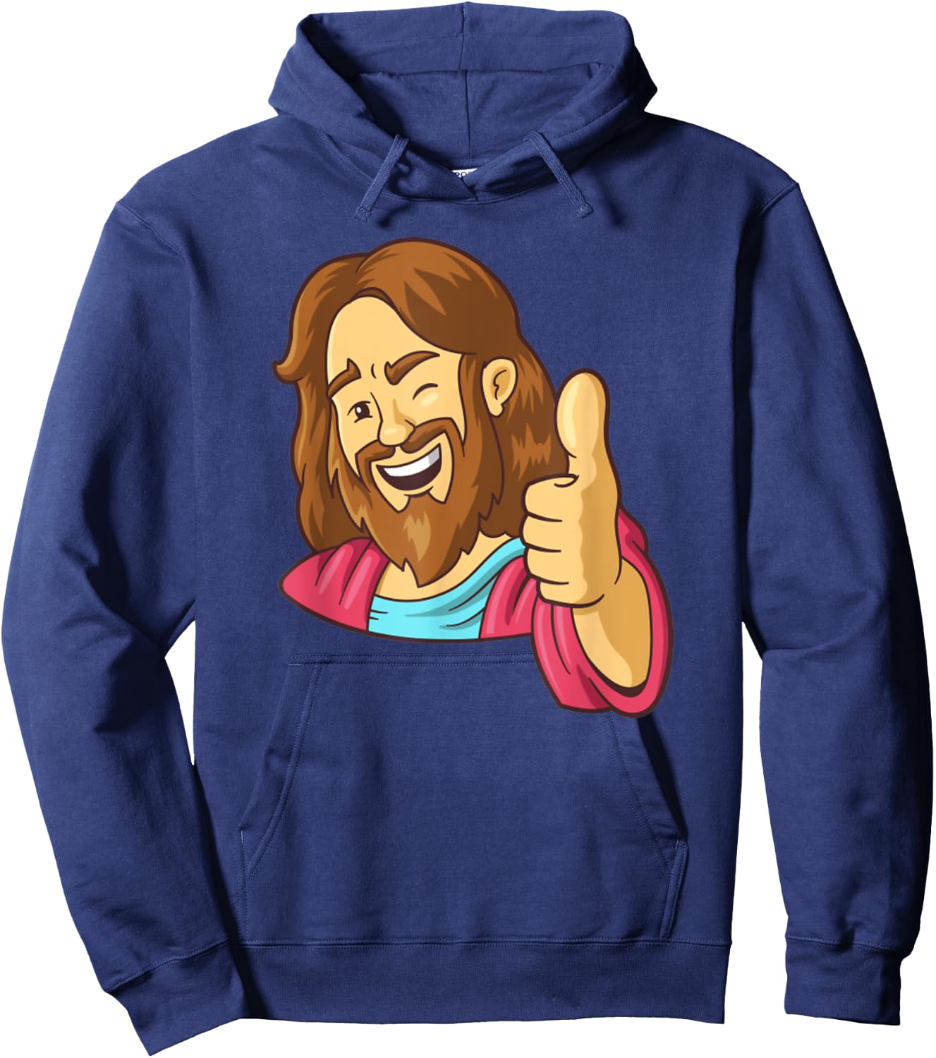 Jesus Christ Thumbs Up Funny Jesus Meme Hoodie - Hoodie | Navy