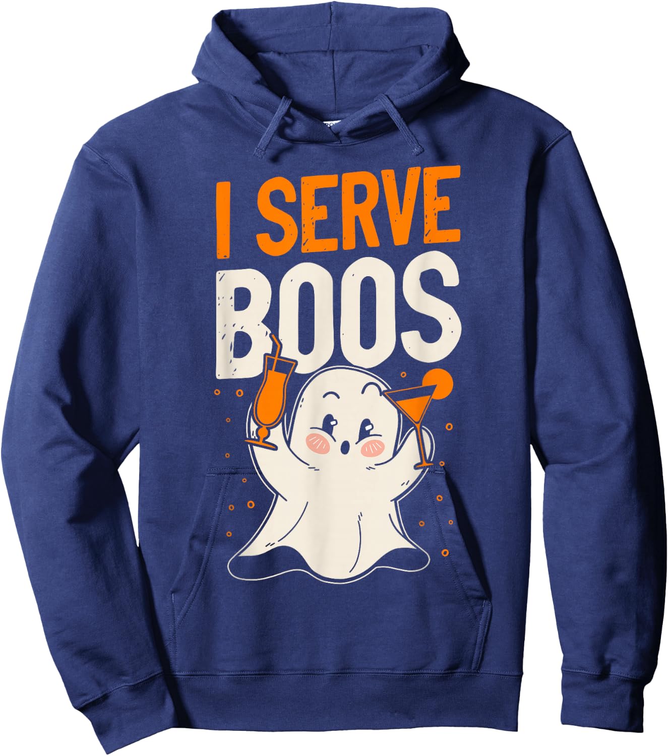 Bartender Mixologist Halloween Pun I Serve Boos Hoodie - Hoodie | Navy