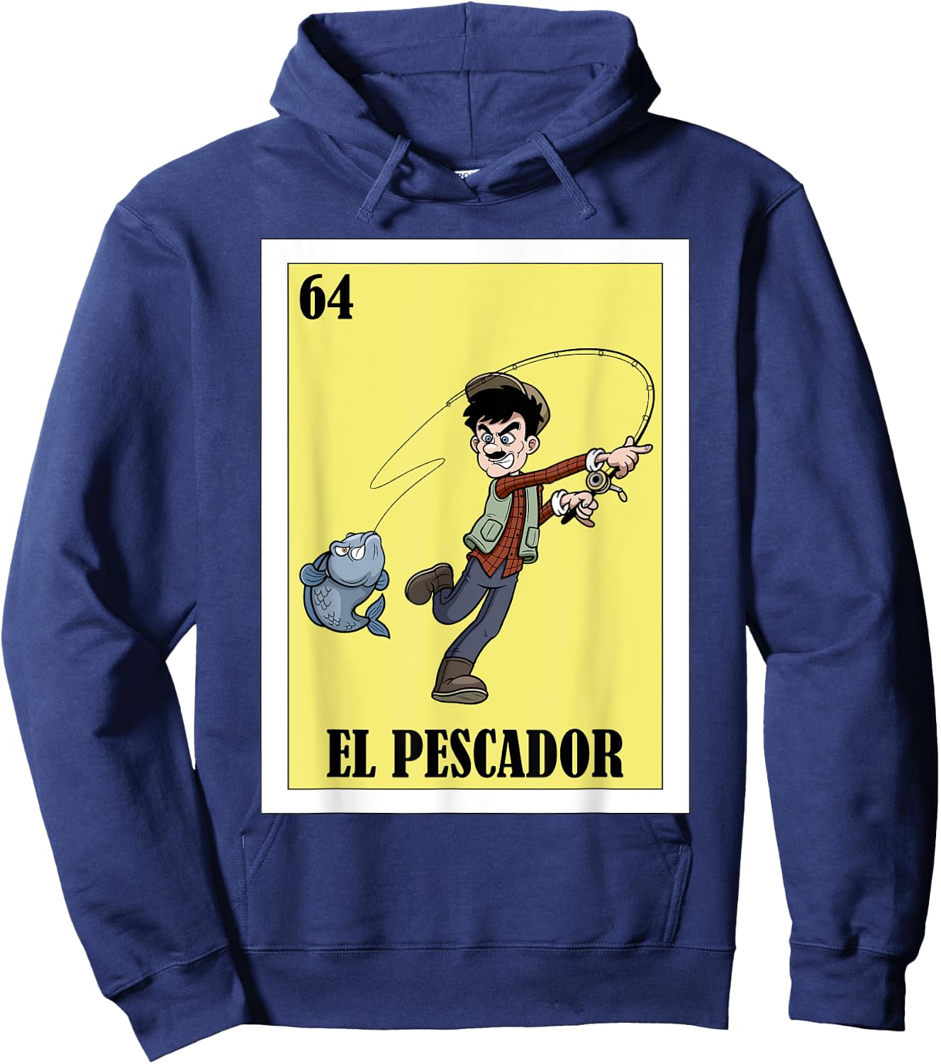 Funny Mexican Design for Fisherman El Pescador Hoodie - Hoodie | Navy
