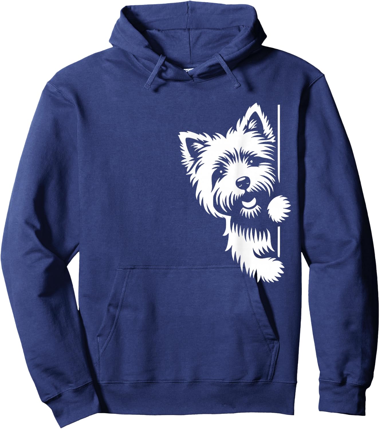 Cute Cairn Terrier Dog Peering Graphic Design Hoodie - Hoodie | Navy