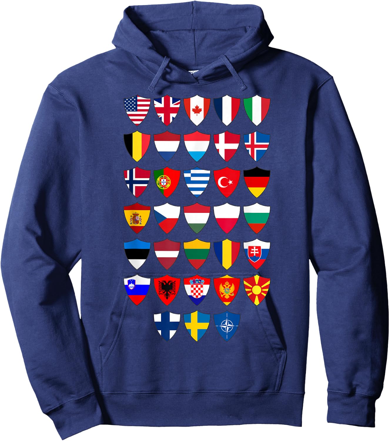 Shields of NATO: Flags of Every Member Country Hoodie - Hoodie | Navy