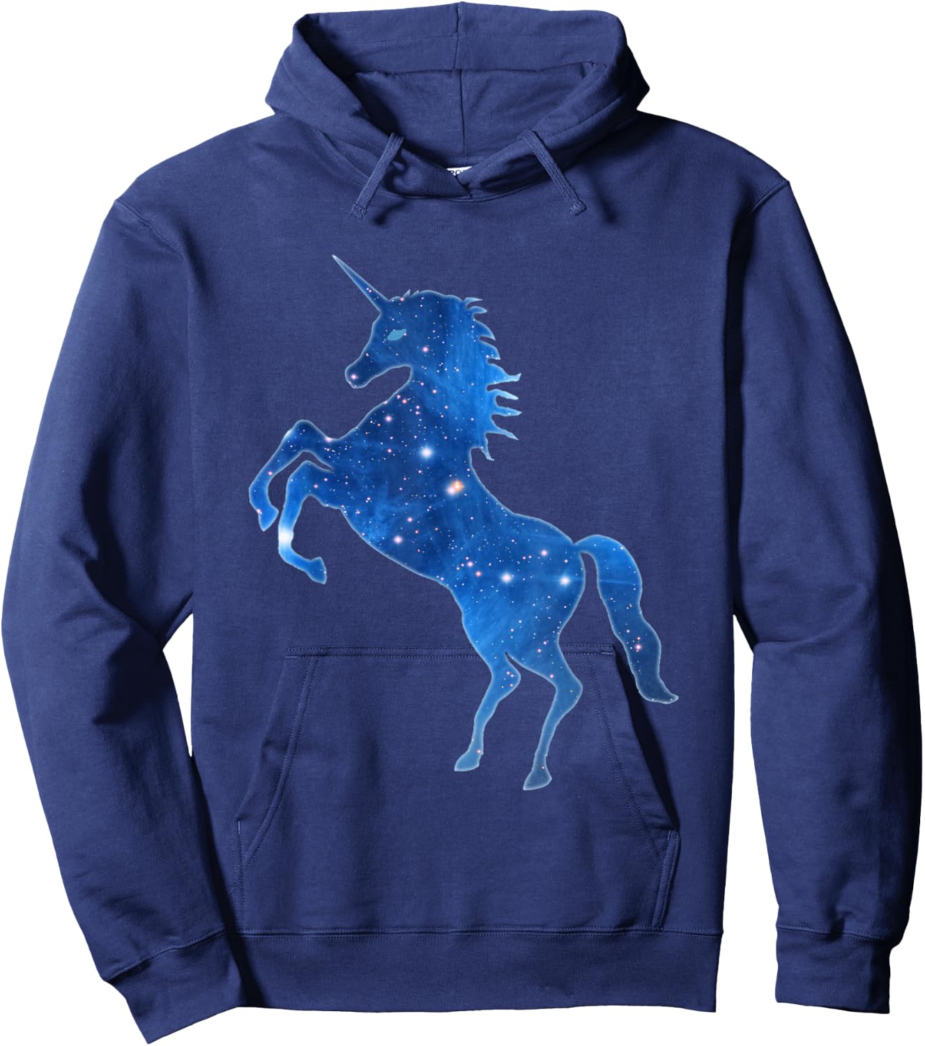 Mythical Beasts Einhorn in Dunkelblauem Plejaden Sternbild , Damen, -Kinder & -Erwachsene, Kurzarm, Klein, Blue, EU S, Klassisch, Polyester Hoodie - Hoodie | Navy