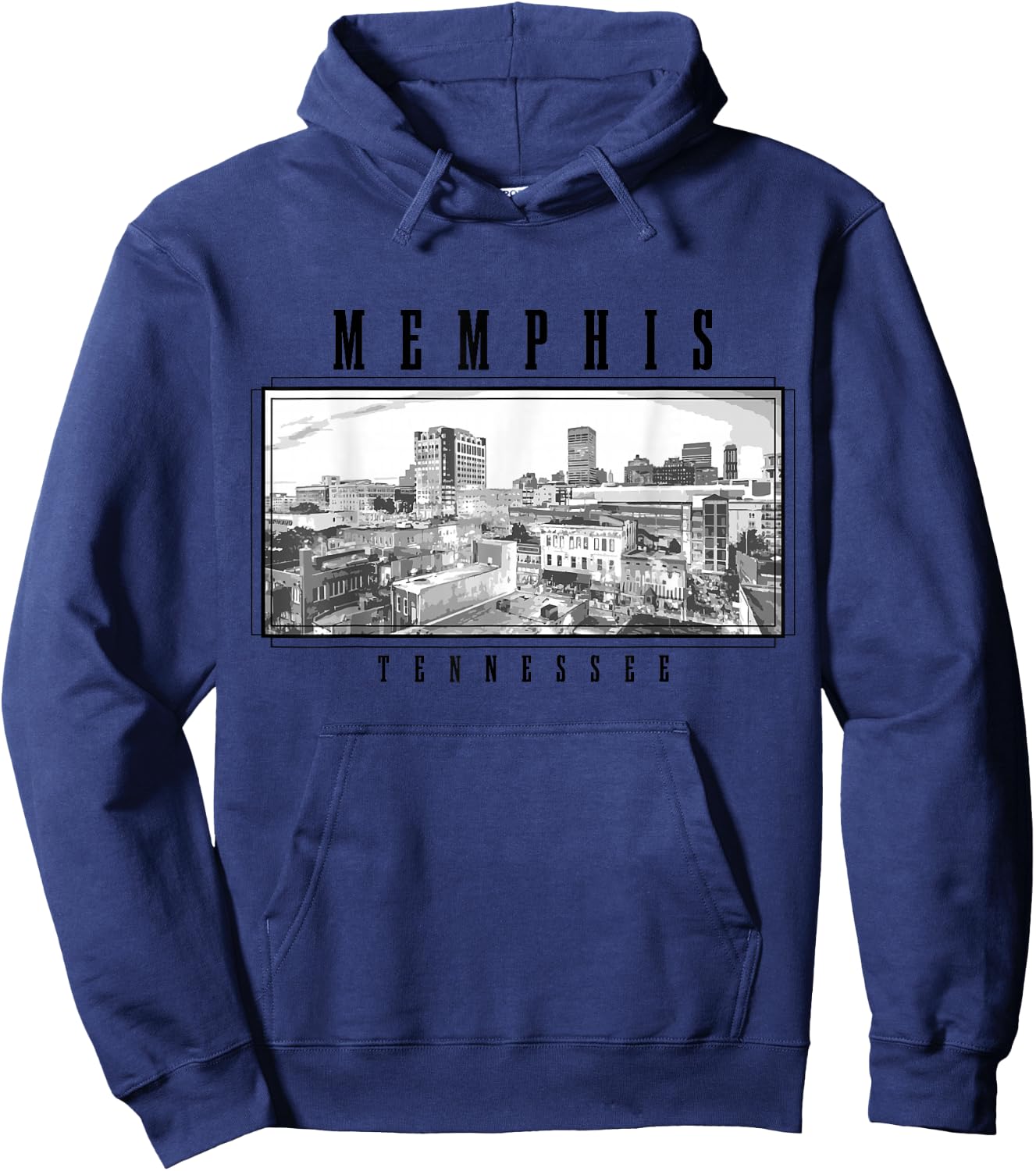 Memphis Tennessee Vintage Skyline Hoodie - Hoodie | Navy