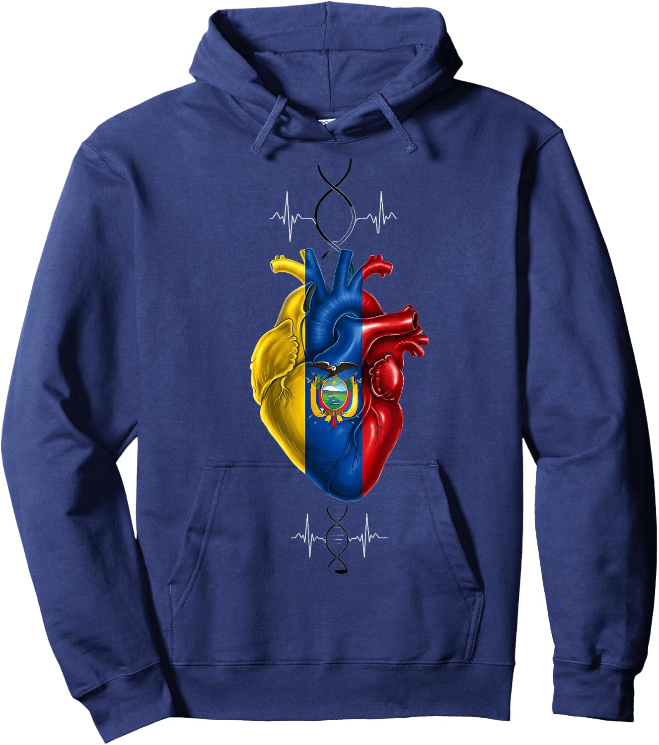 Ecuador Flag Ecuadorian Pride Hoodie - Hoodie | Navy