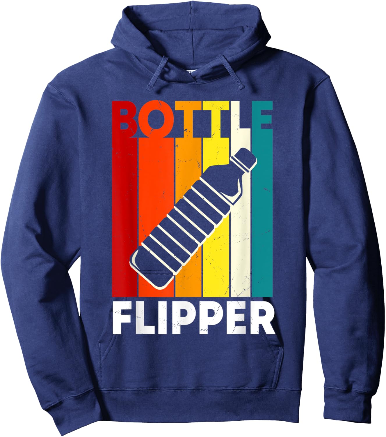 Retro Bottle Flipper Costume Bottle Flipping Hoodie - Hoodie | Navy