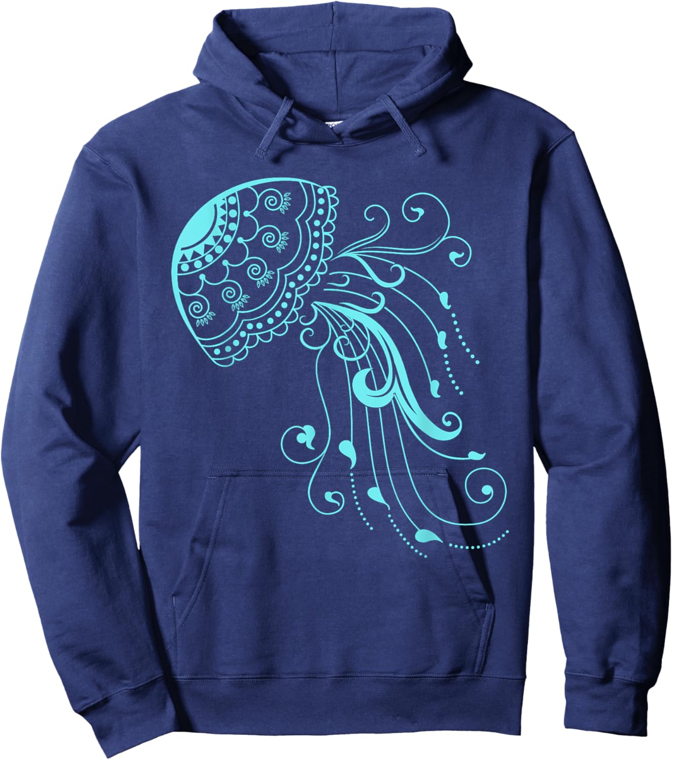 Colorful Abstract Jelly Fish Hoodie - Hoodie | Navy
