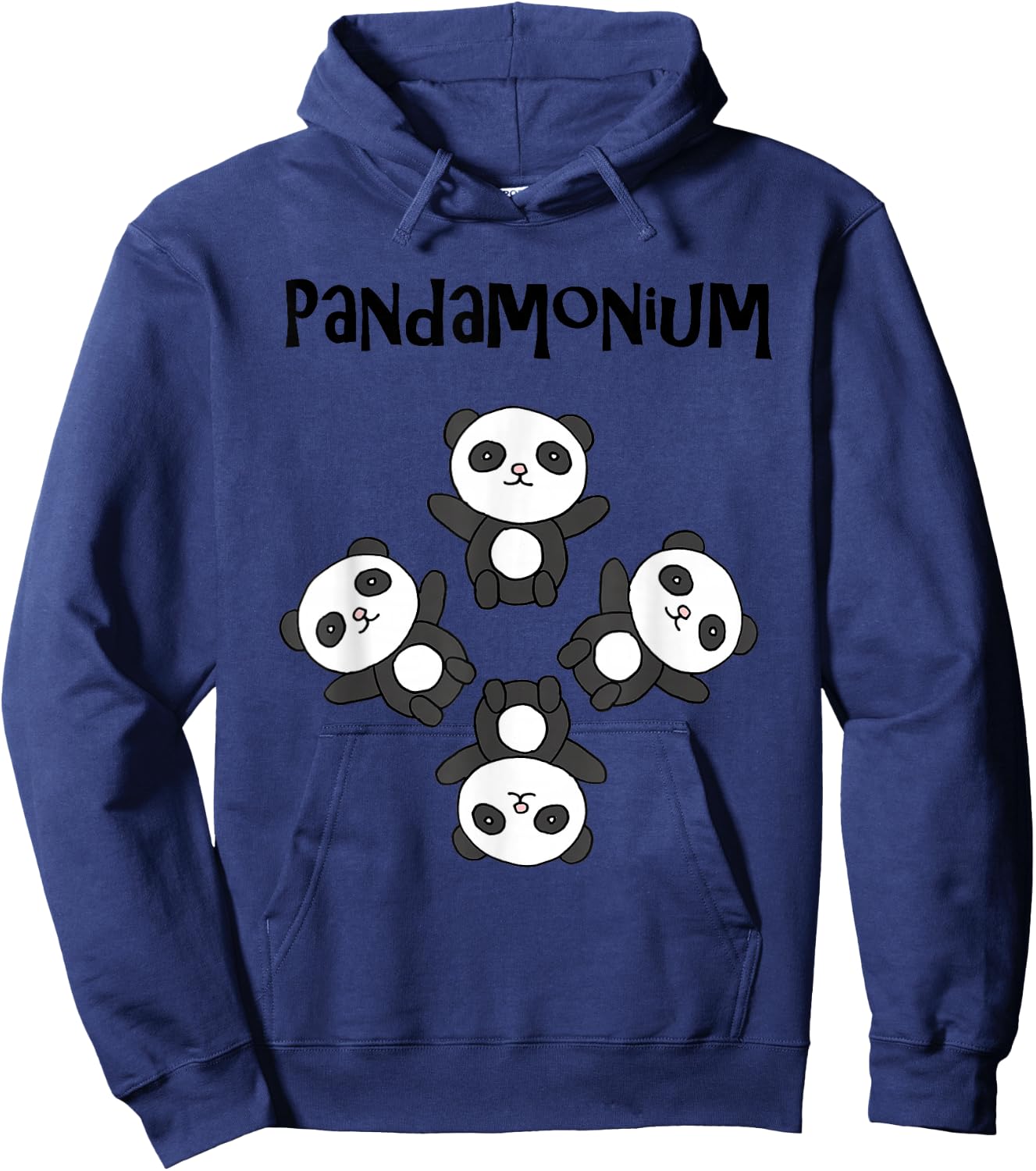 Funny Panda Bear Cartoon Smile Tea Tank Hoodie - Hoodie | Navy