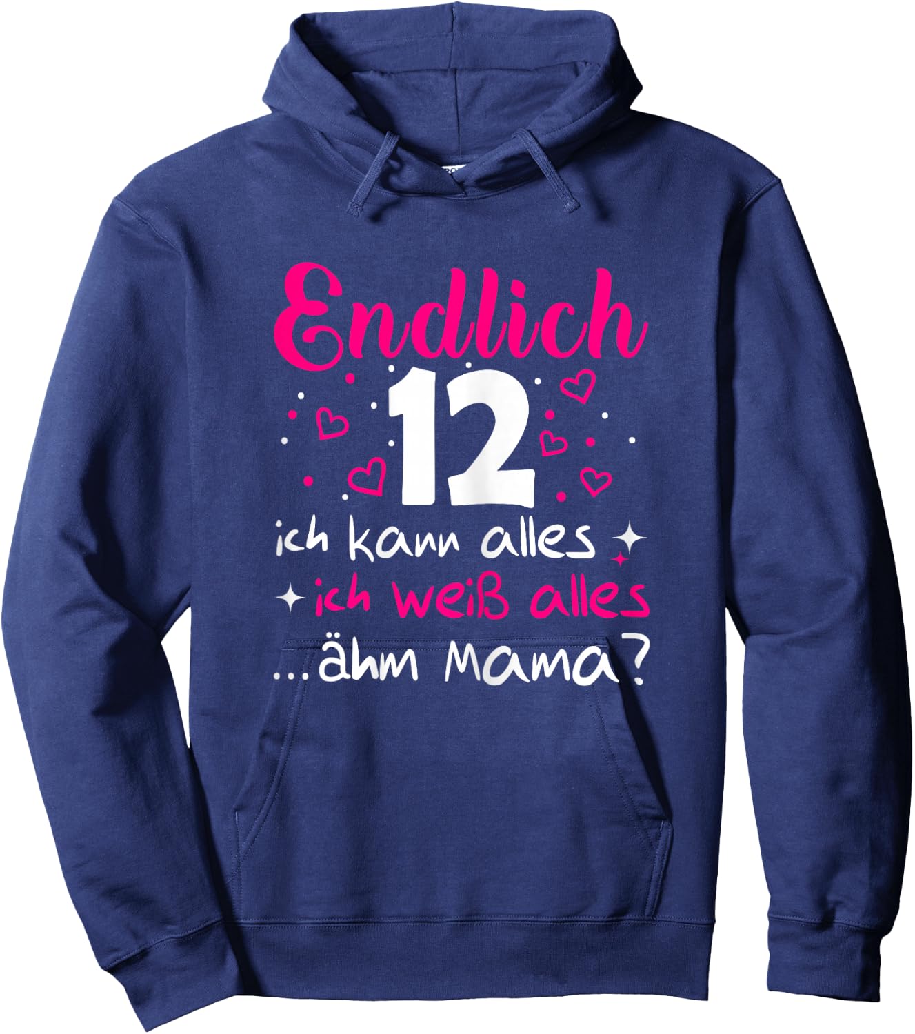 12th Birthday Girl Finally 12 Years , black Hoodie - Hoodie | Navy