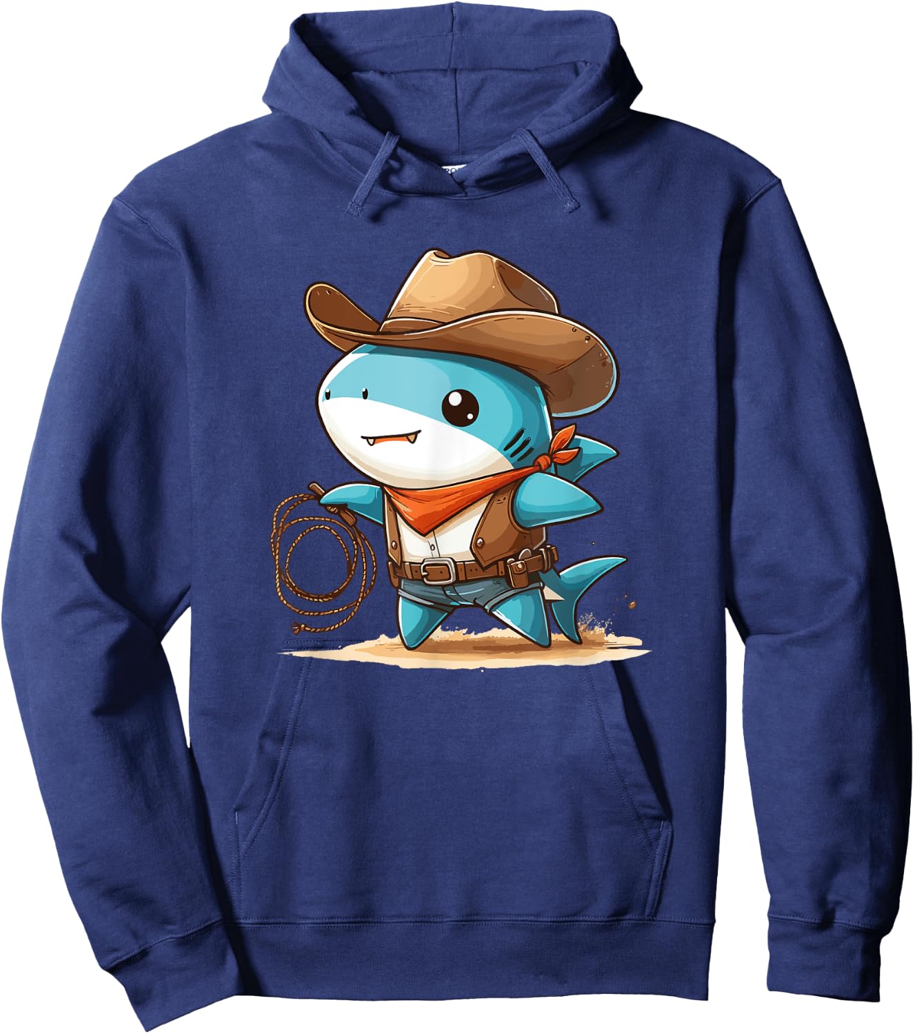 Western Rodeo Cowboy Hat Shark Texas Animals Hoodie - Hoodie | Navy