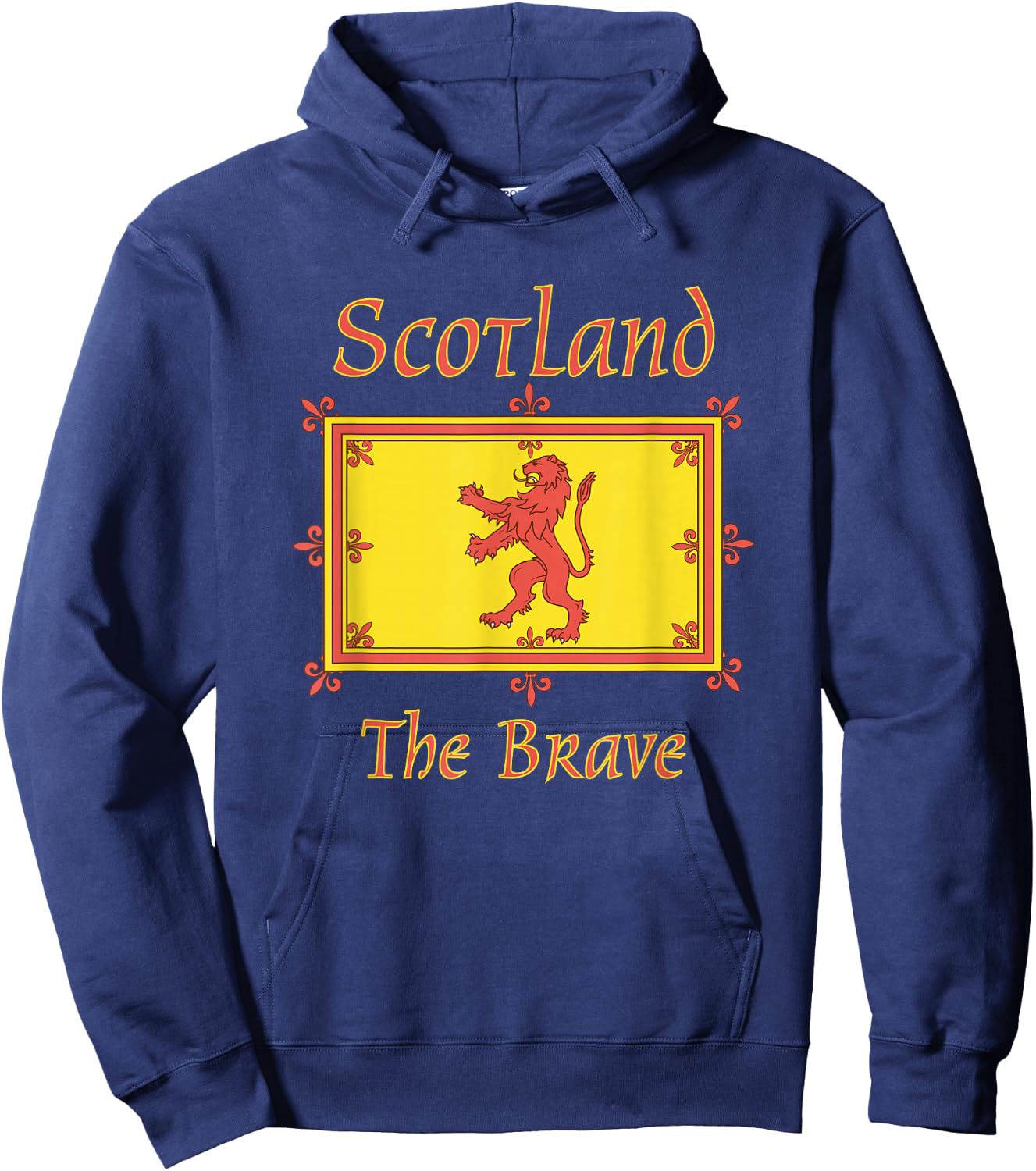 Scotland Brave Flag Lion Vintage Scottish Hoodie - Hoodie | Navy