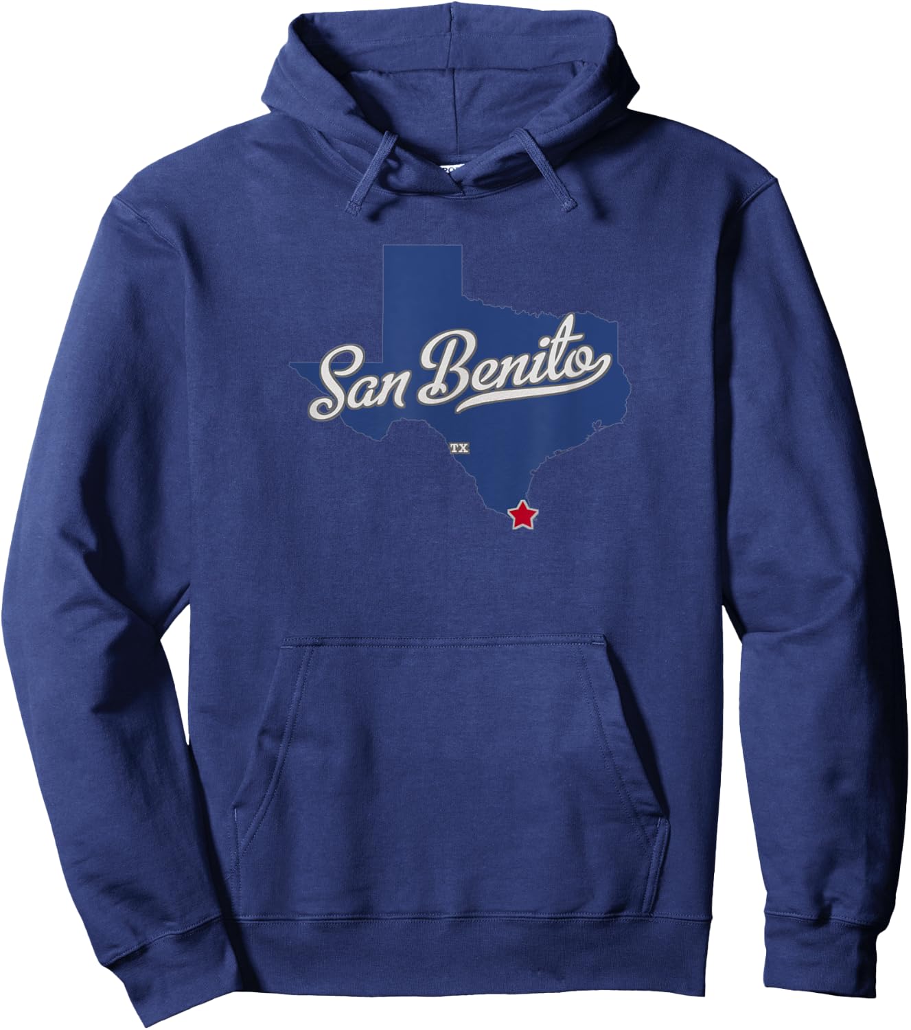 San Benito Texas TX Map Hoodie - Hoodie | Navy