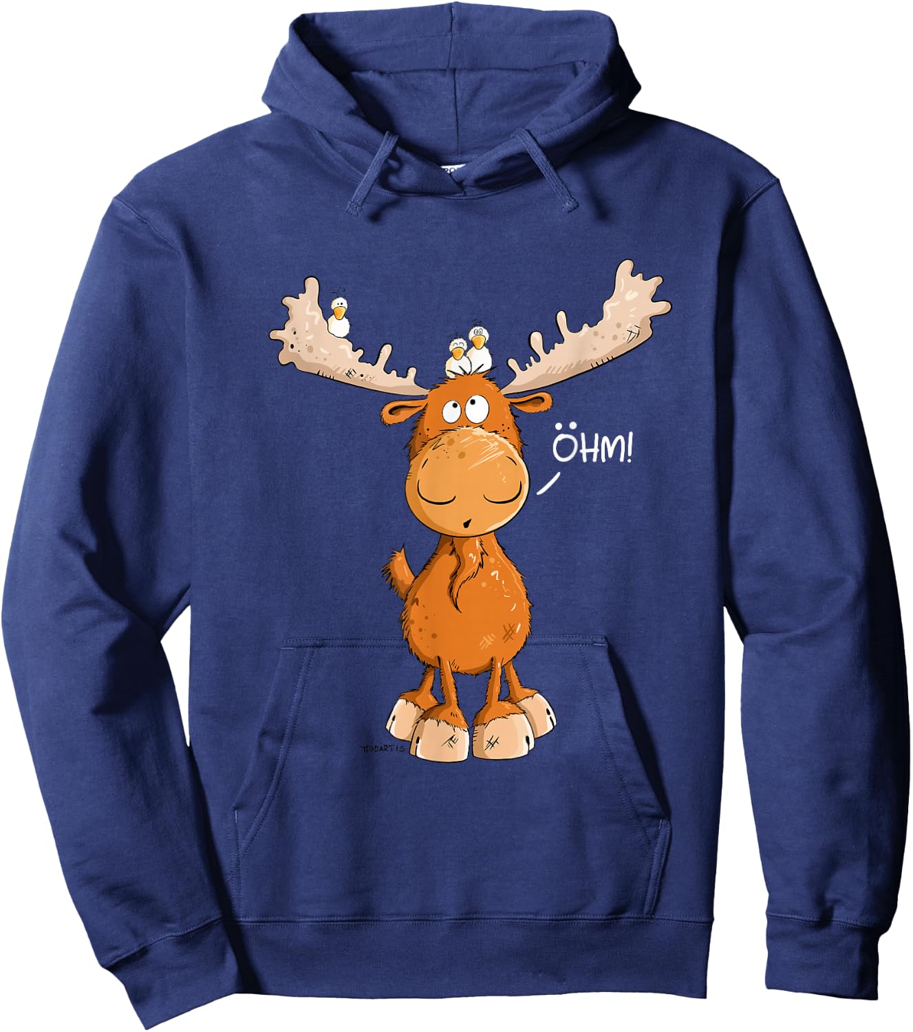 Öhm Elk I Deer Reindeer Forest Animal , black Hoodie - Hoodie | Navy