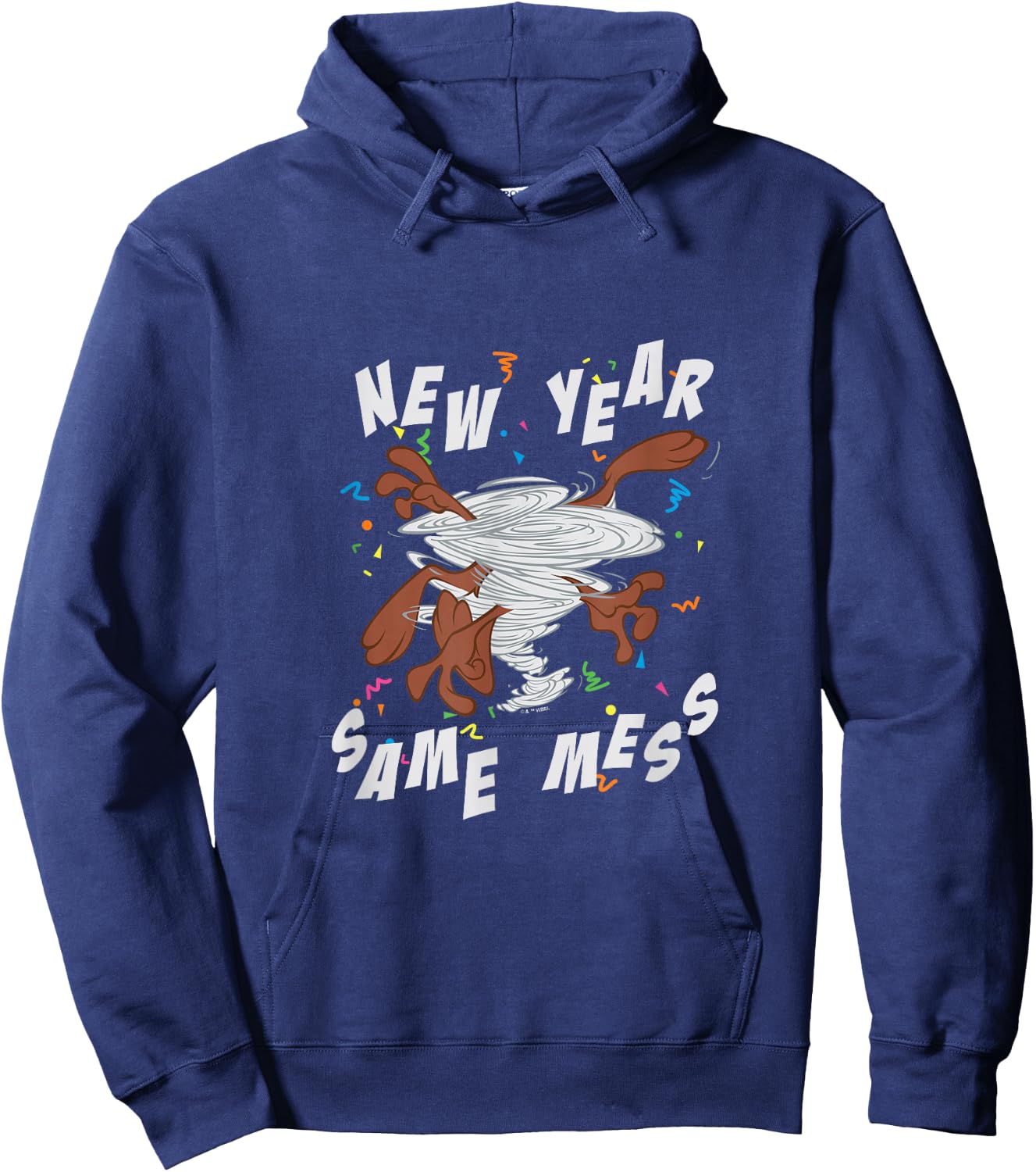 Looney Tunes New Year Same Mess With Taz Hoodie - Hoodie | Navy