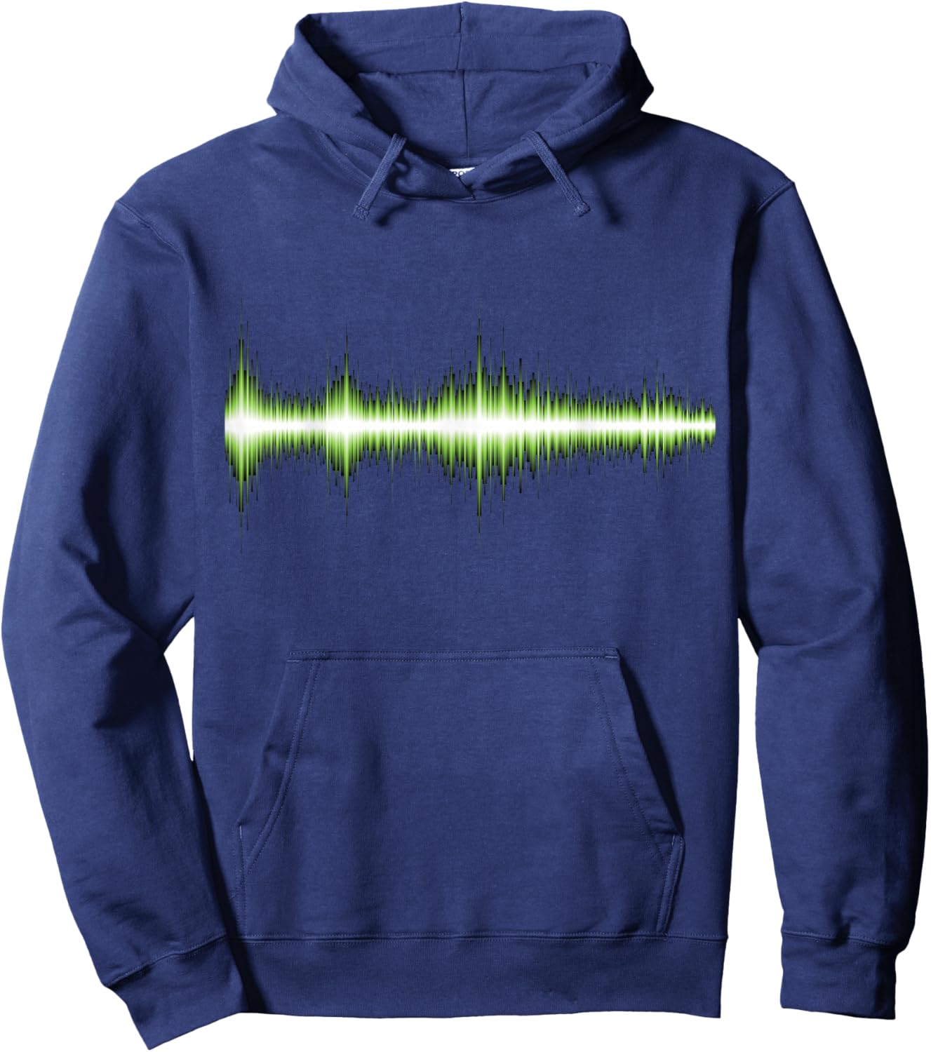 Green Audio Waveform T Shirt - Audio Engineer Hoodie - Hoodie | Navy