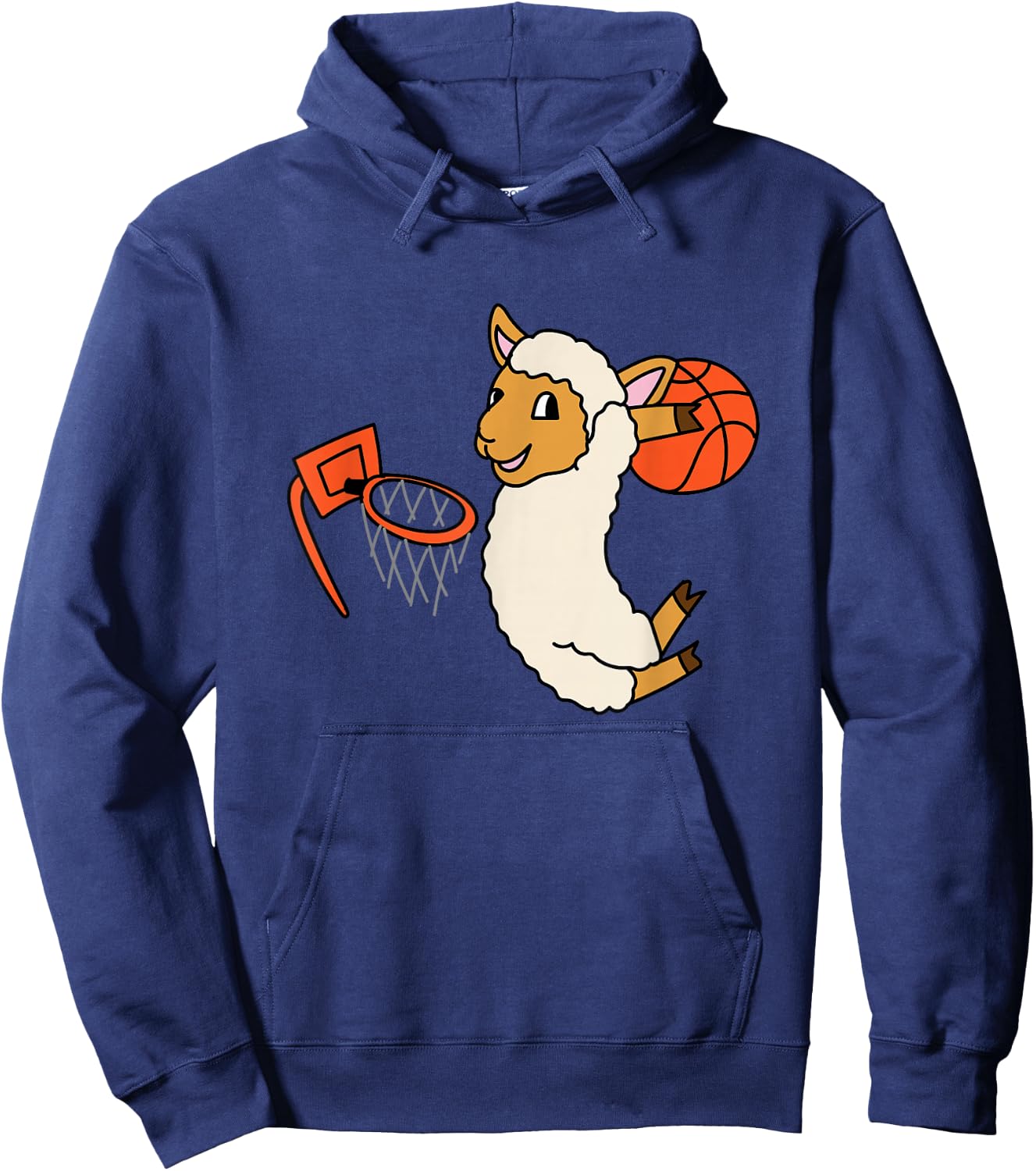 Lamb Playing Basketball Cute Sheep Ball Sport Hoodie - Hoodie | Navy