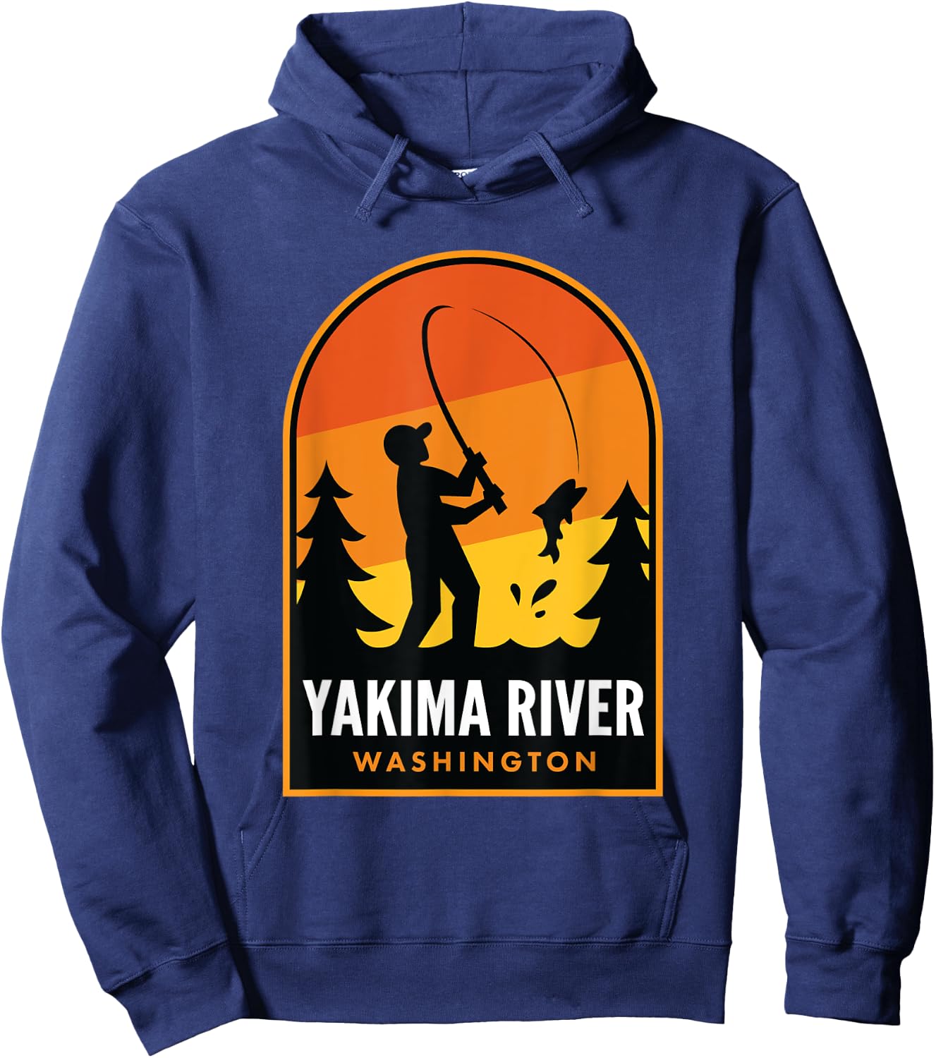 Yakima River Washington Fishing Hoodie - Hoodie | Navy